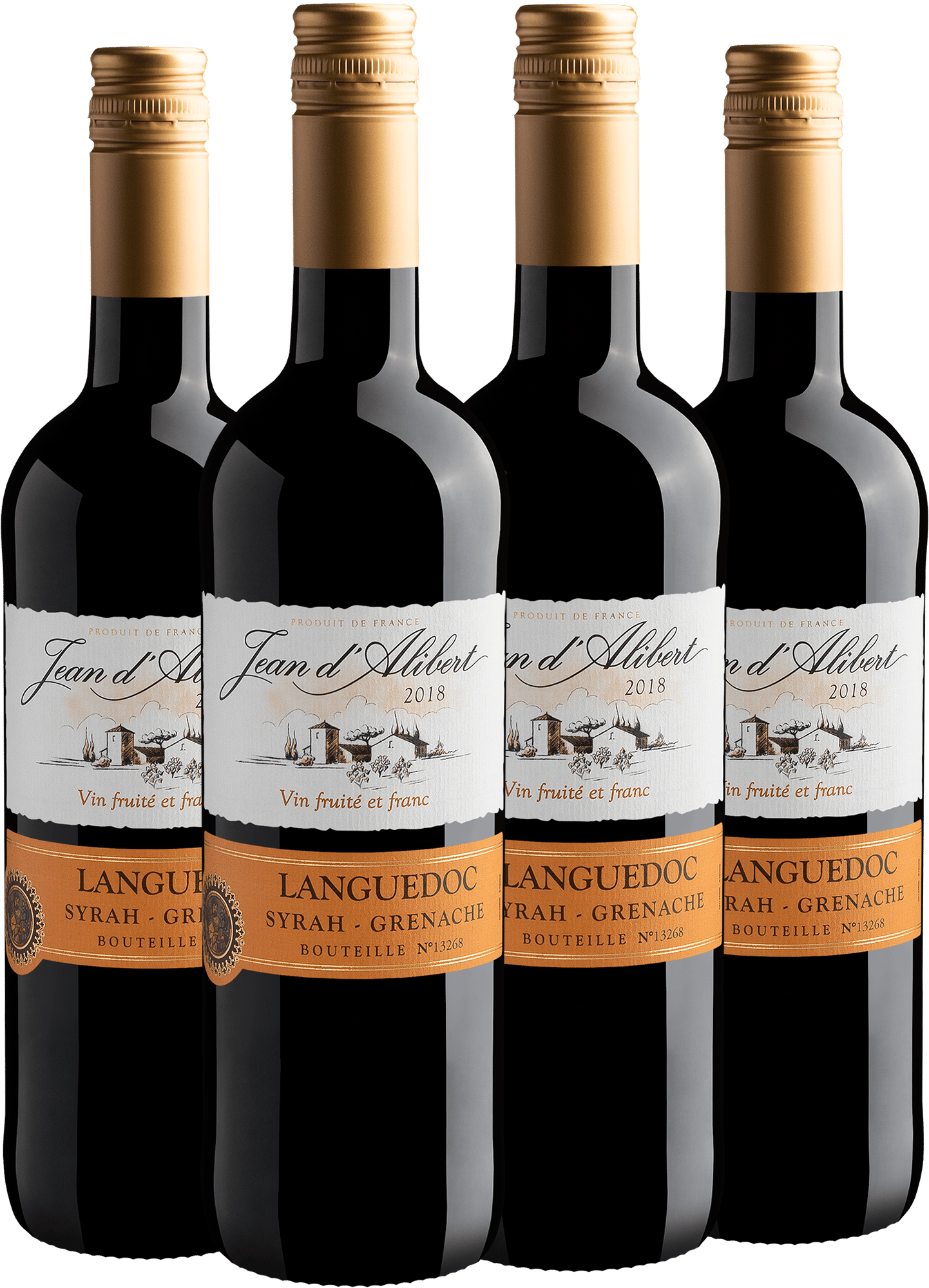 Kit 4 Jean d'Alibert Syrah-Grenache Languedoc AOC 2018