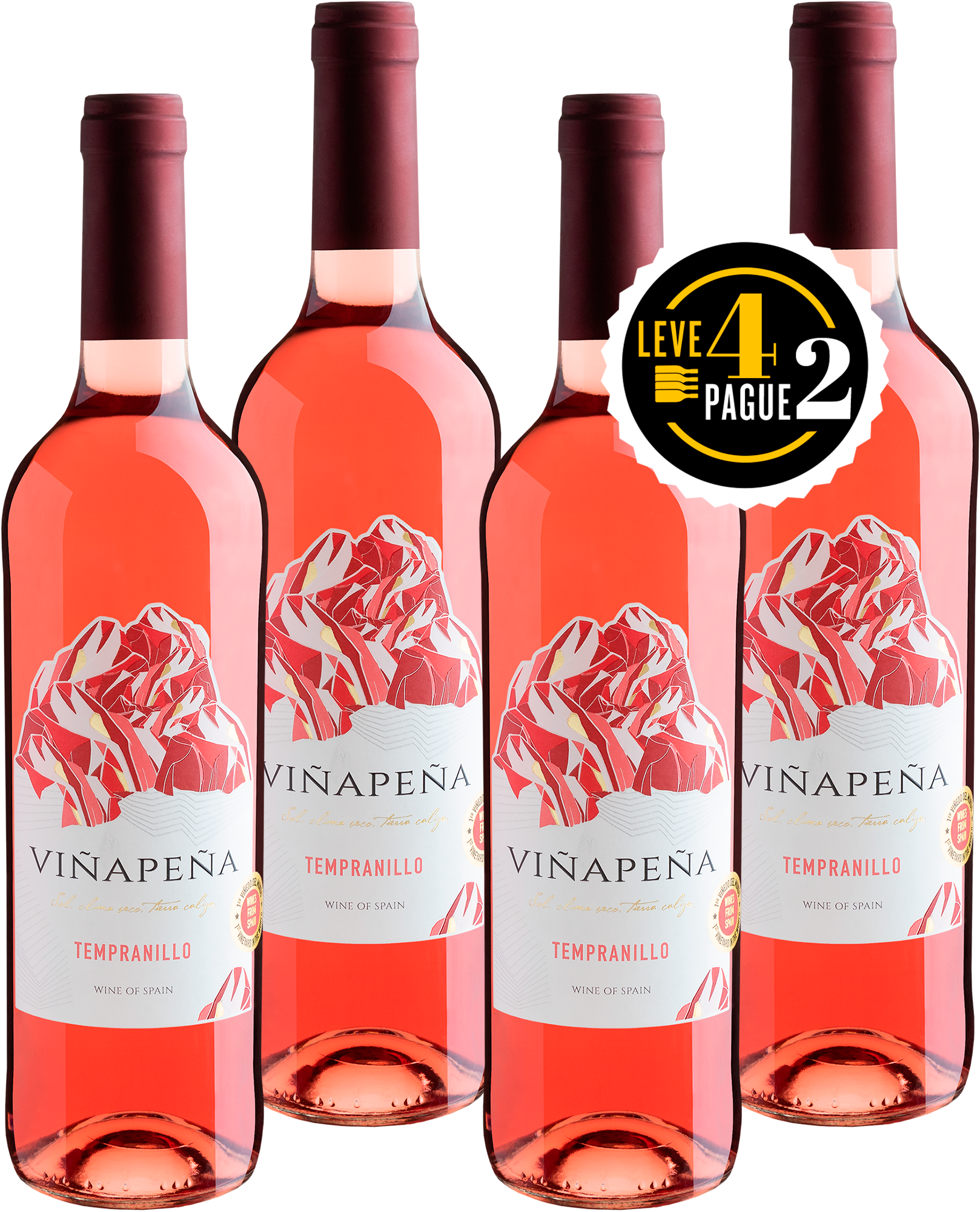 Leve 4, Pague 2: Viñapeña Tempranillo Rosé | R$25,45 por garrafa
