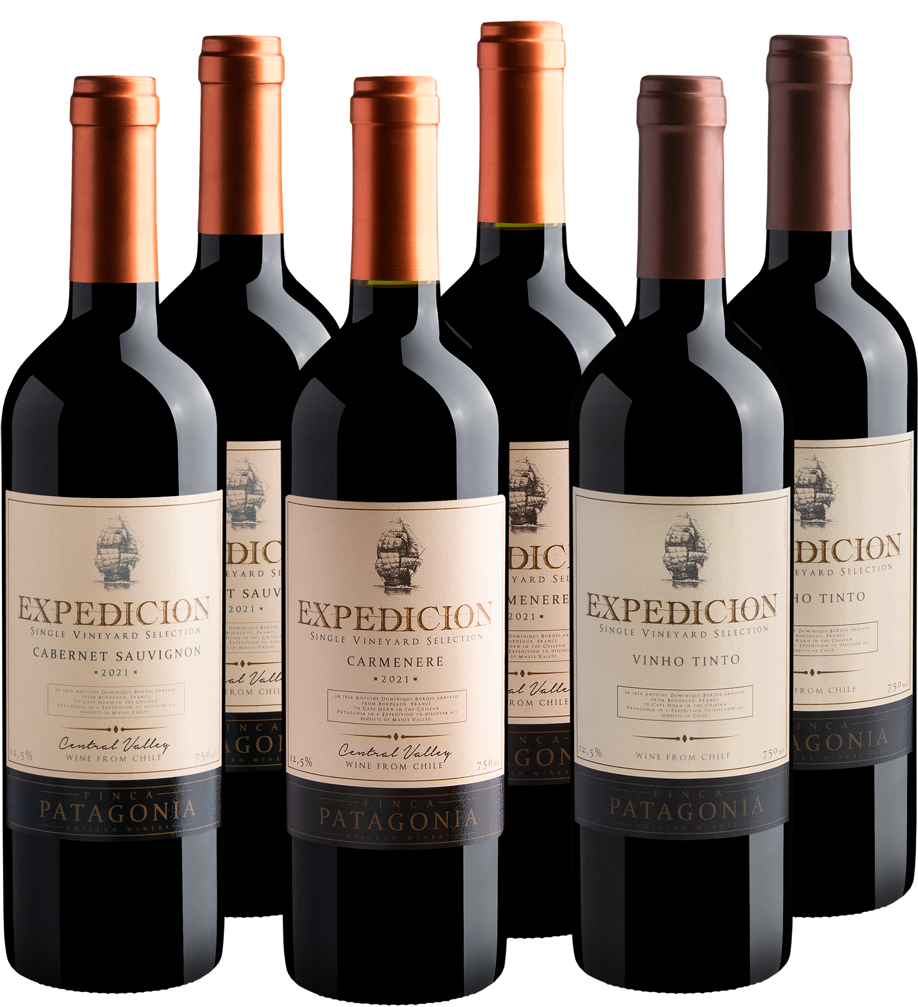 Kit Expedicion: 2 Cabernets Sauvignons + 2 Carménères + 2 Vinhos Tintos