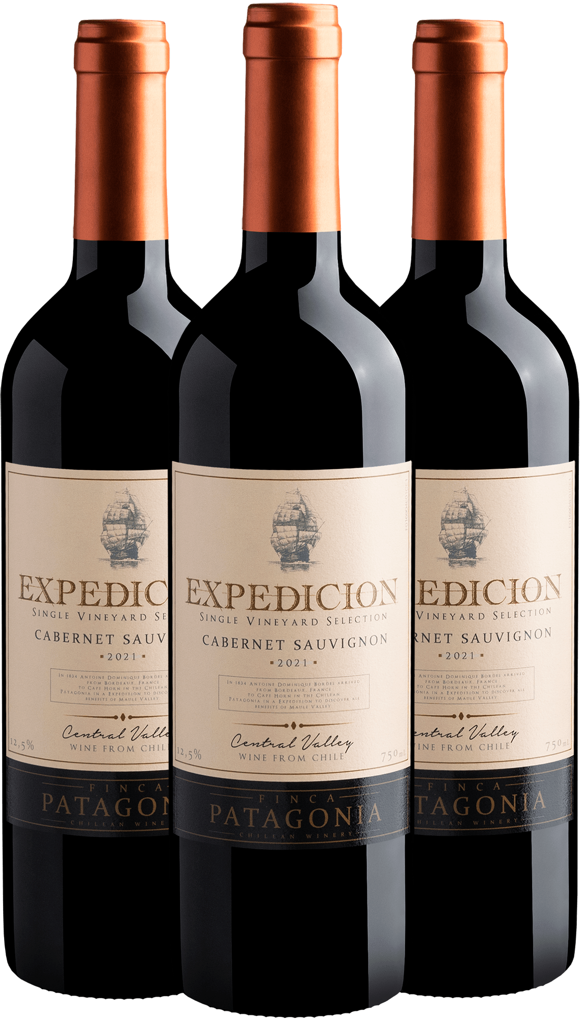 Kit 3 Expedicion Single Vineyard Selection Cabernet Sauvignon Central Valley D.O. 2021