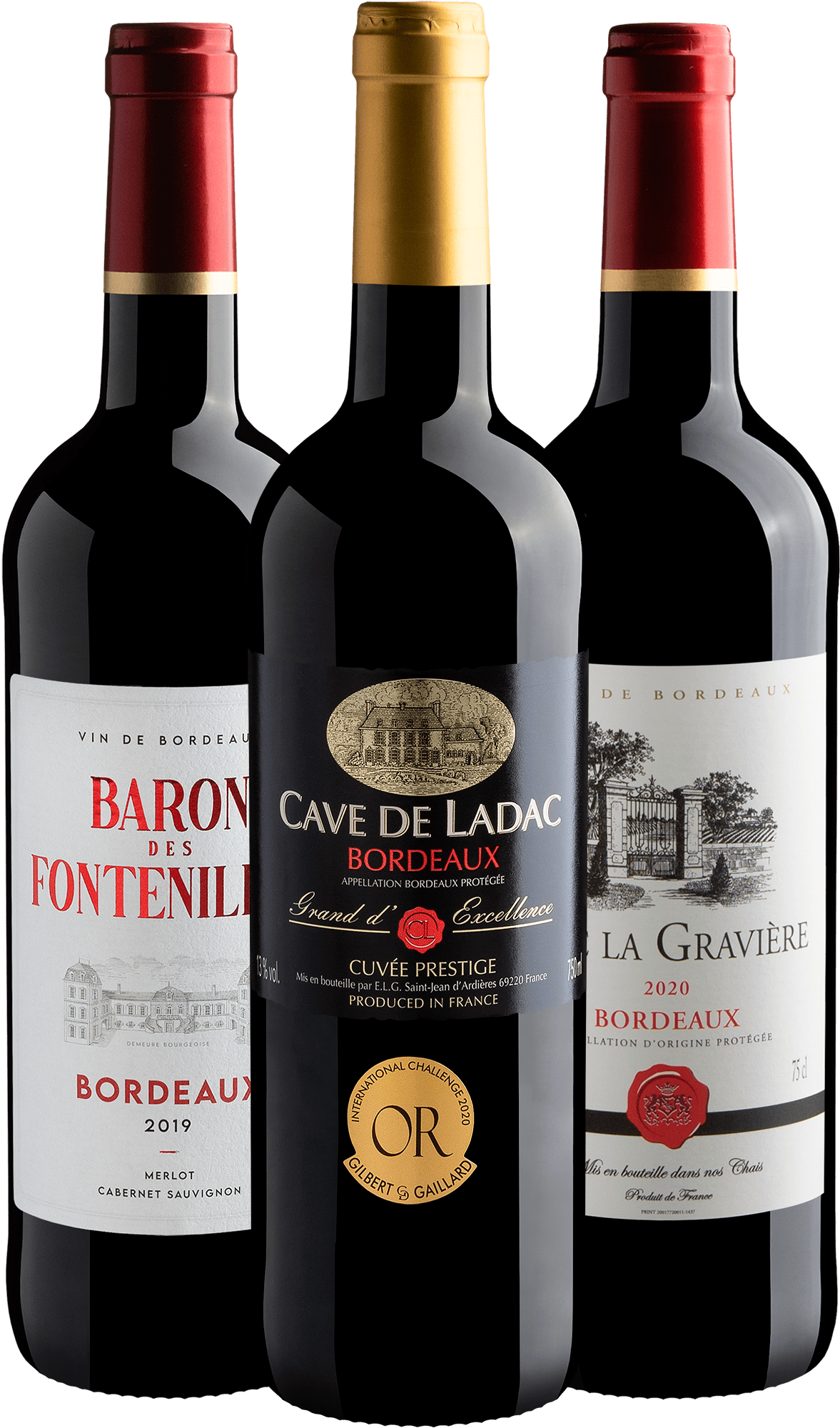 Kit 3 Vinhos de Bordeaux