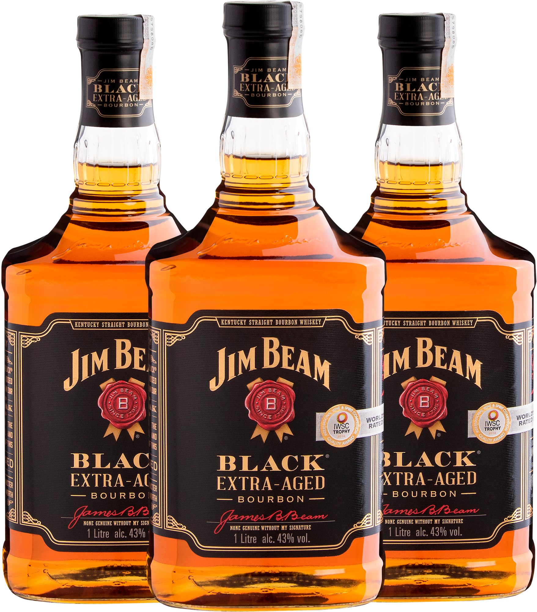Kit 3 Jim Beam Black Extra-Aged Kentucky Straight Bourbon Whisky - 1 L