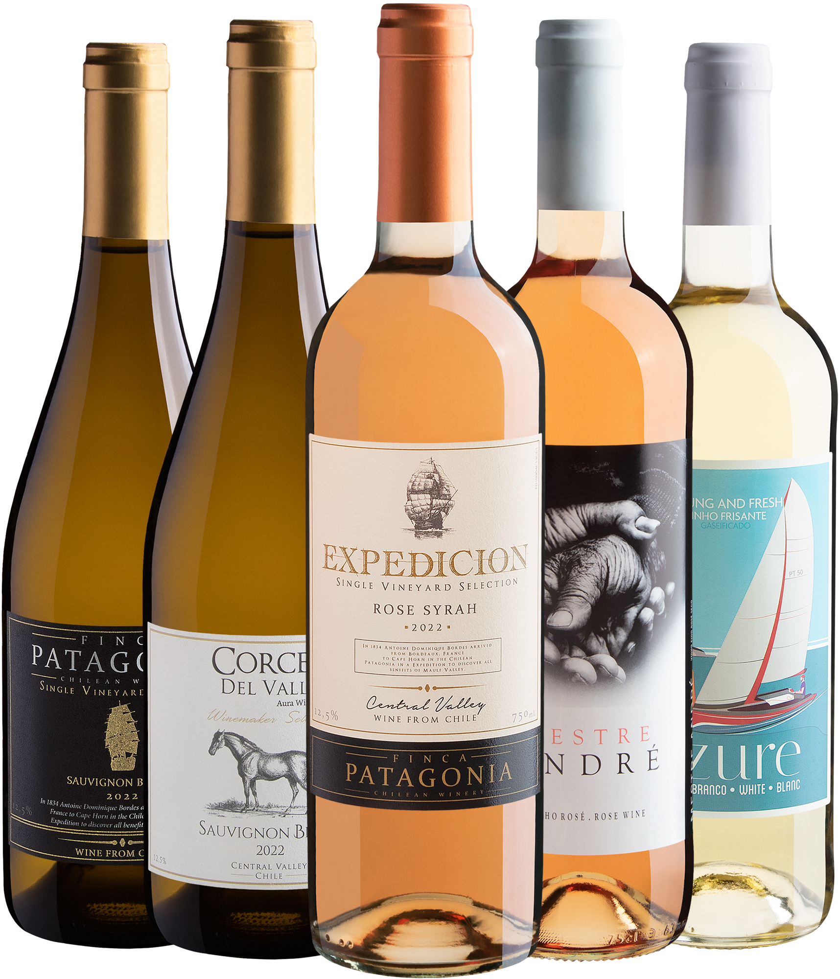 Kit 5 Vinhos por R$28,90 cada garrafa