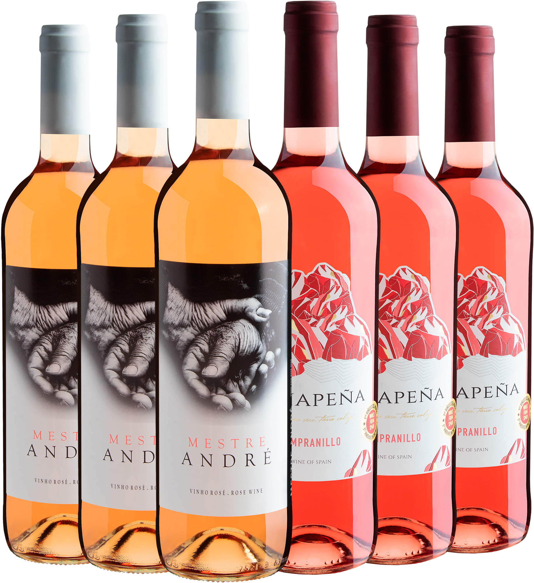 Kit Rosés: 3 Viñapeña + 3 Mestre André por R$29,90 cada garrafa