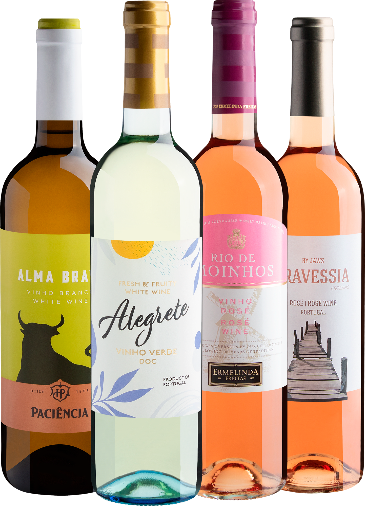 Kit 4 Vinhos Portugueses por R$34,90 cada garrafa