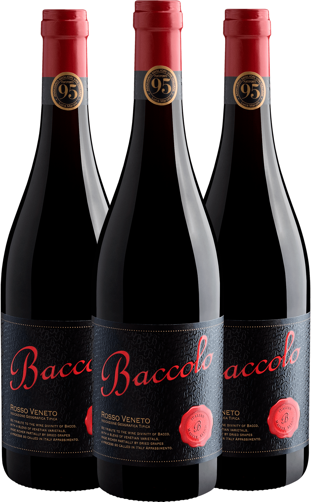 Kit 3 Baccolo Appassimento Rosso Veneto IGT por R$64,90 cada 