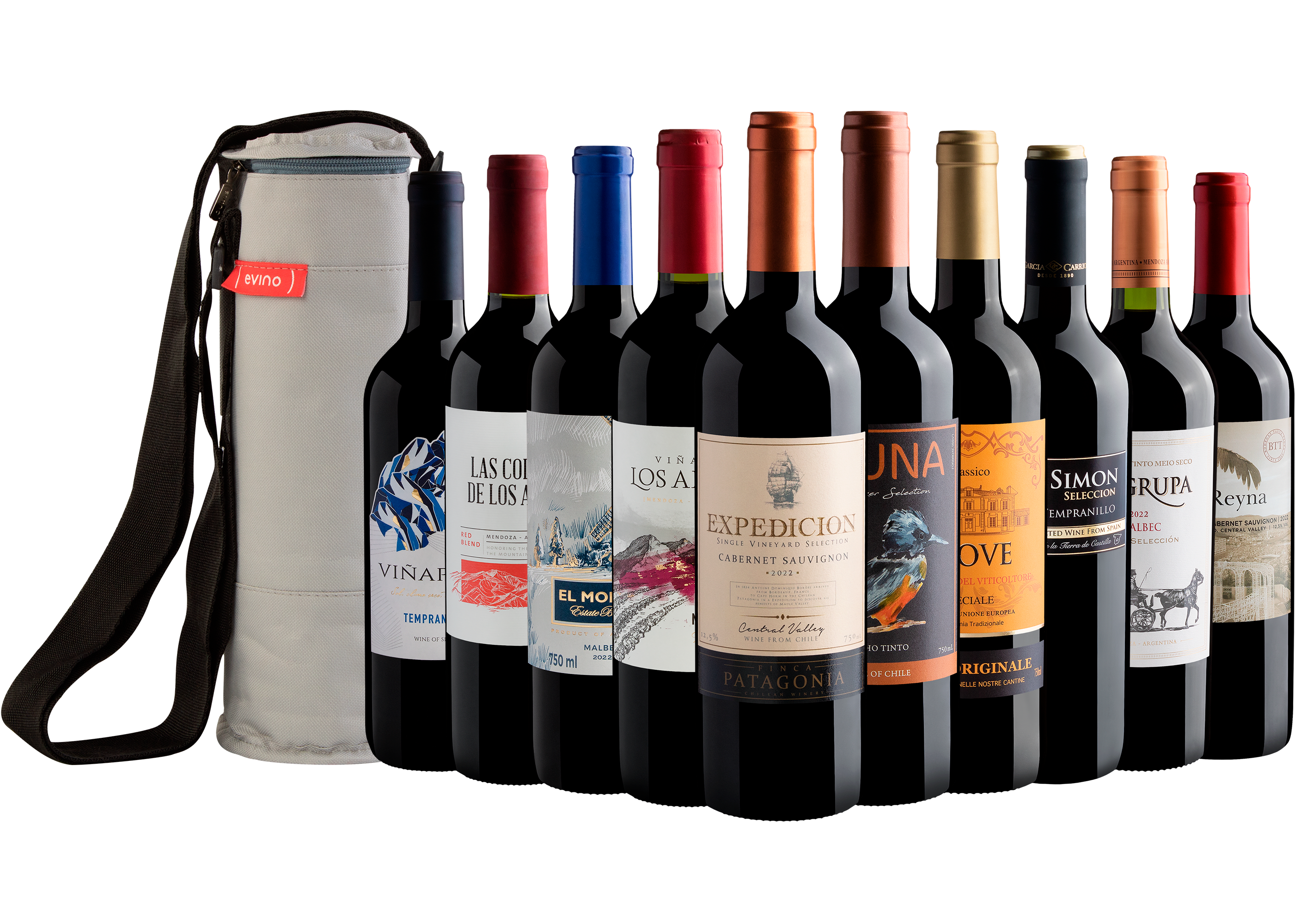 Kit 10 Vinhos Tintos por R$24,90 cada garrafa + Bolsa Grátis
