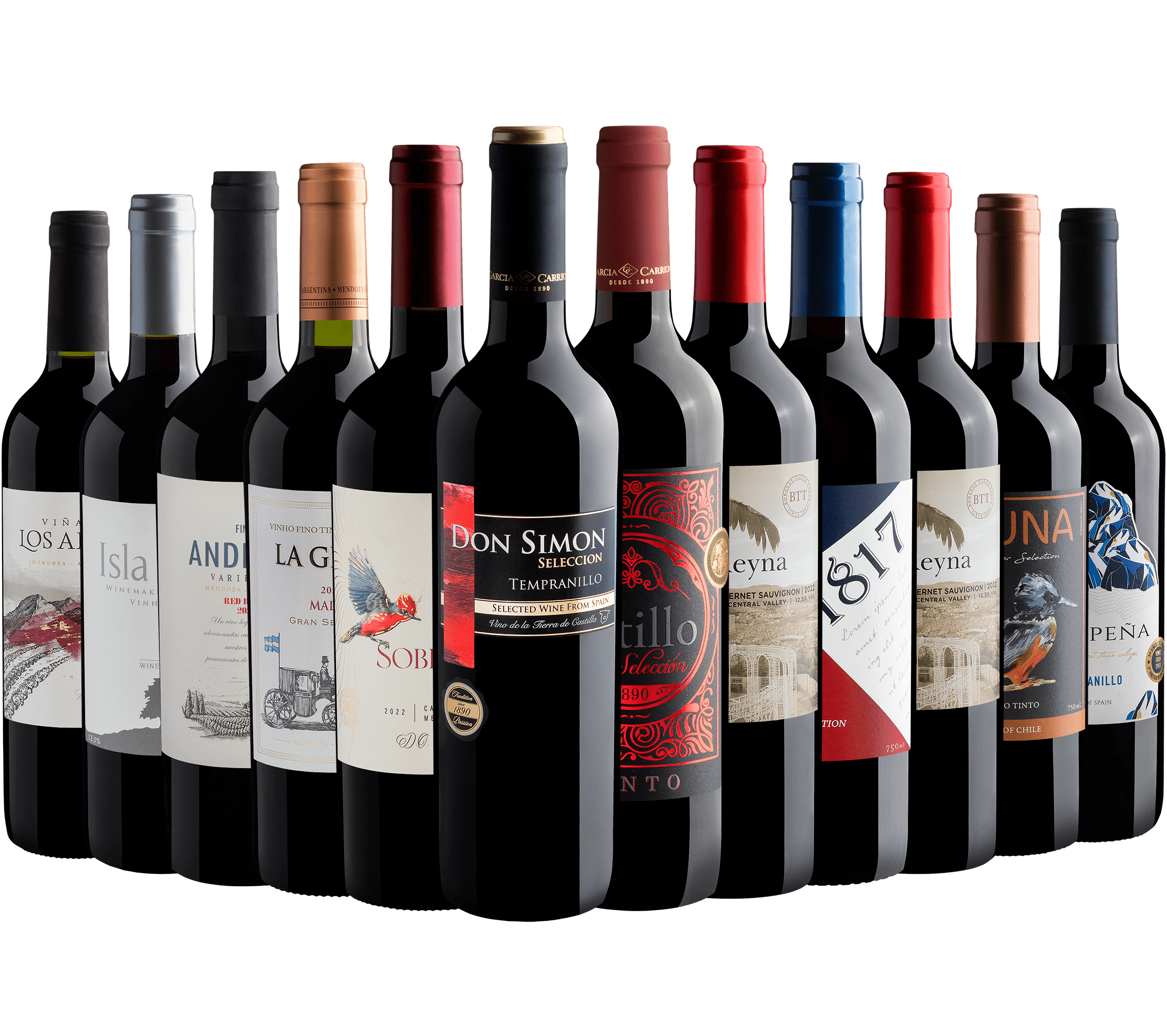 Kit 12 Vinhos por R$25,90 cada garrafa
