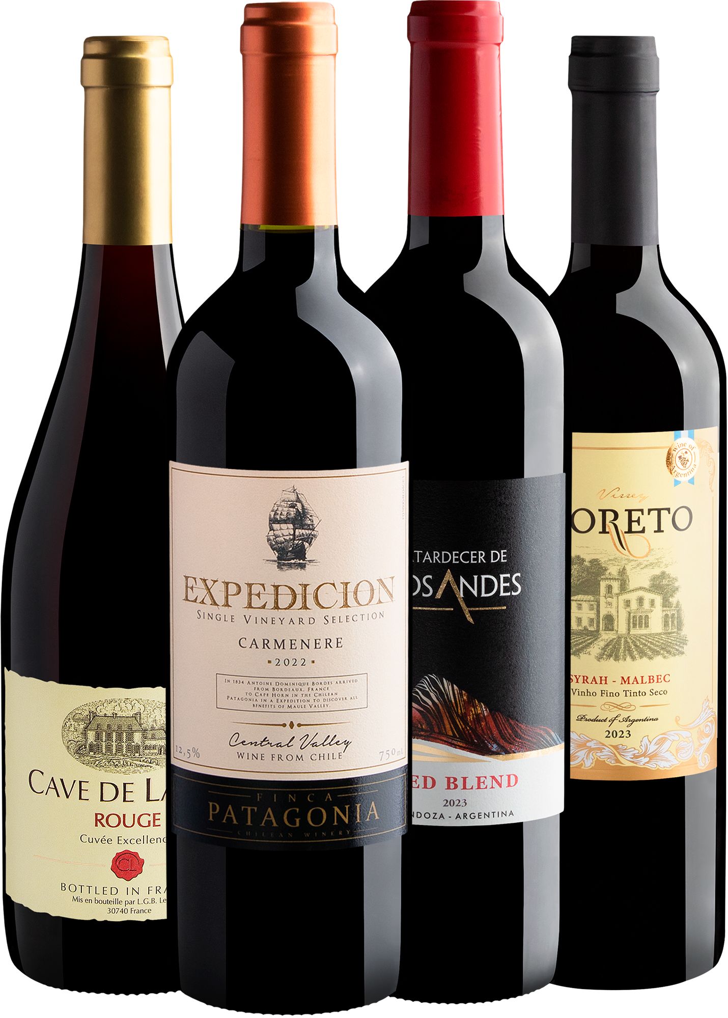 Kit 4 Vinhos por R$99,90 + Frete Grátis*