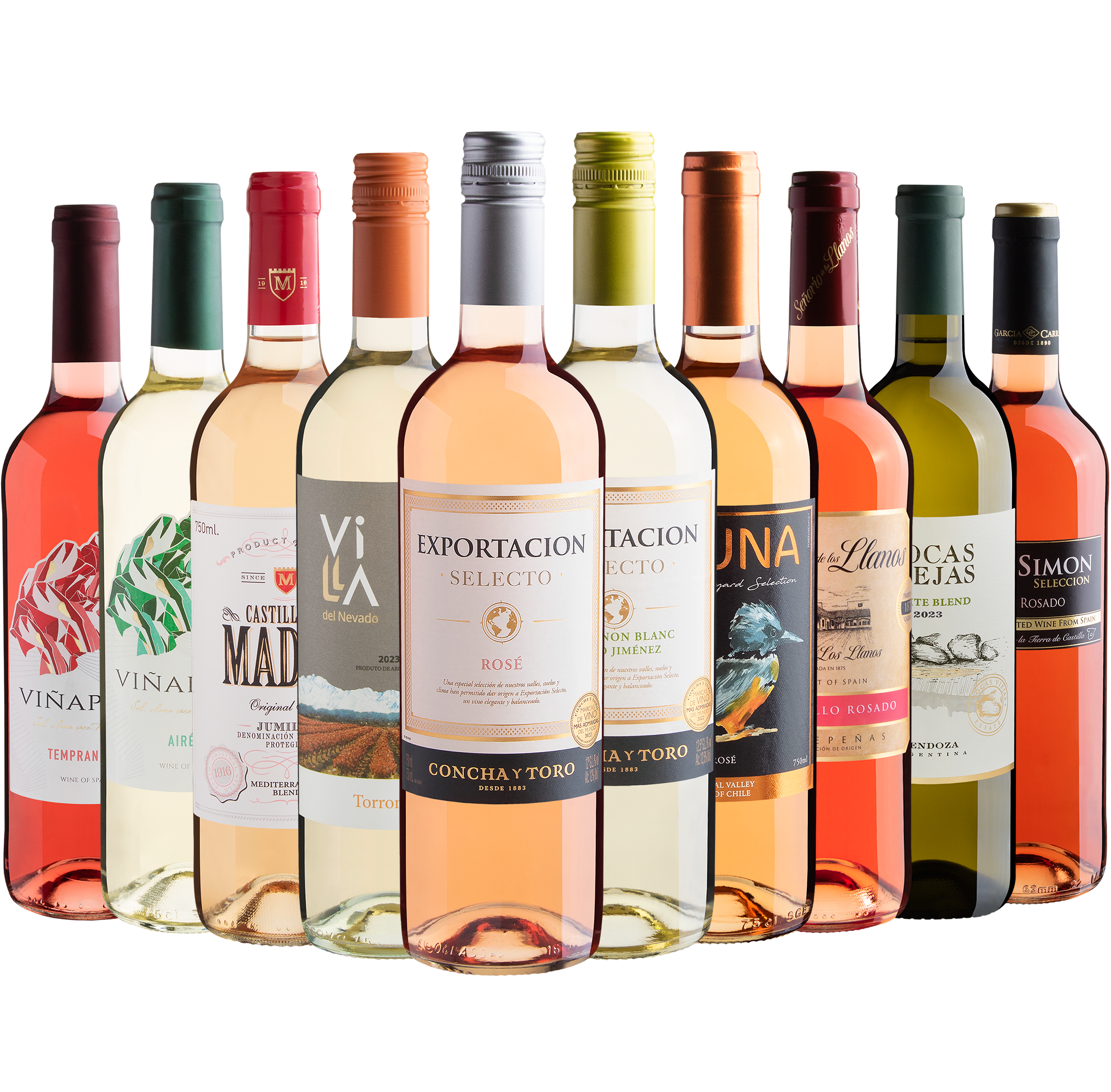 Kit 10 Vinhos Refrescantes por R$25,90 cada garrafa