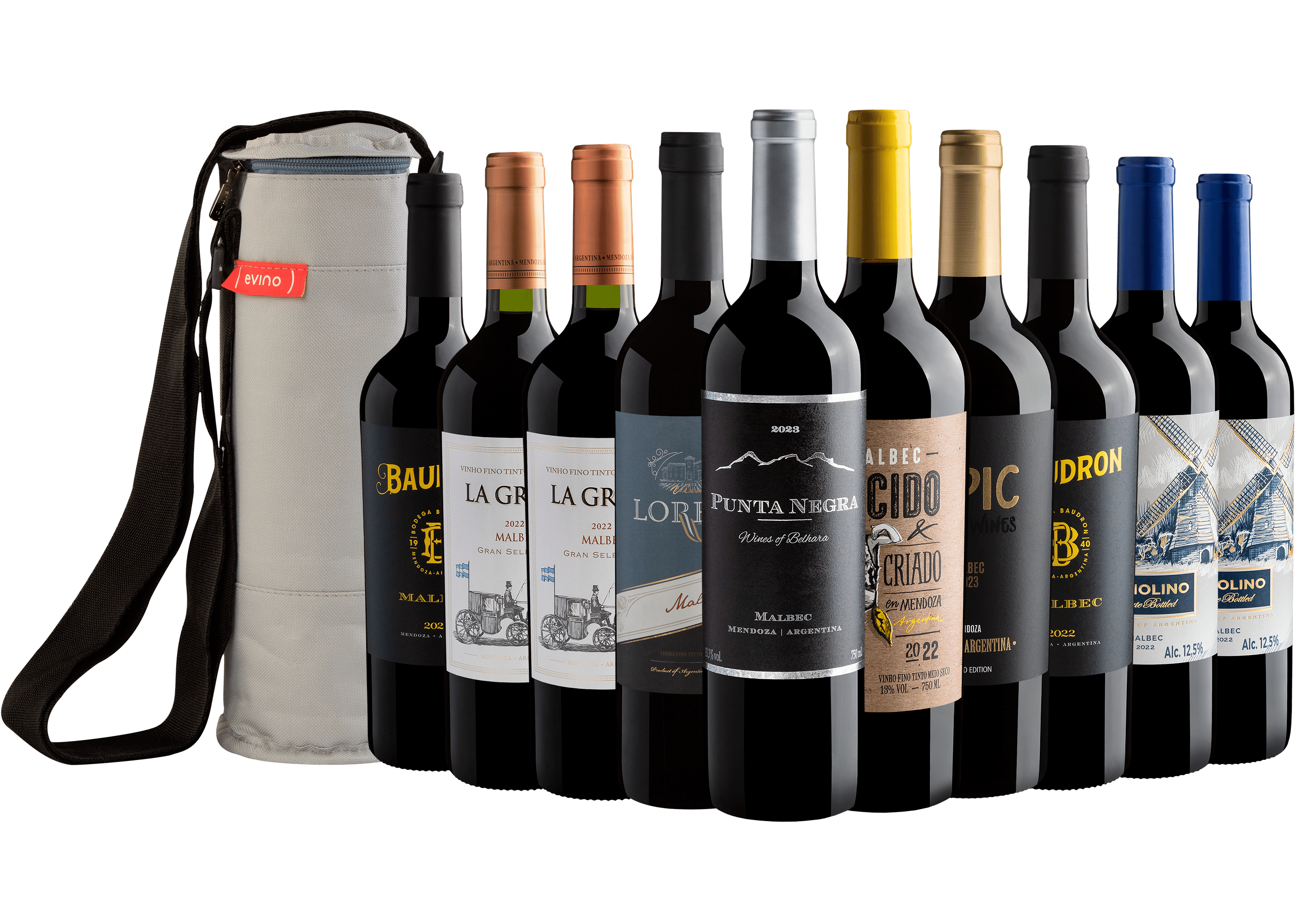 Kit 10 Malbecs por R$29,90 cada garrafa + Bolsa Térmica Grátis