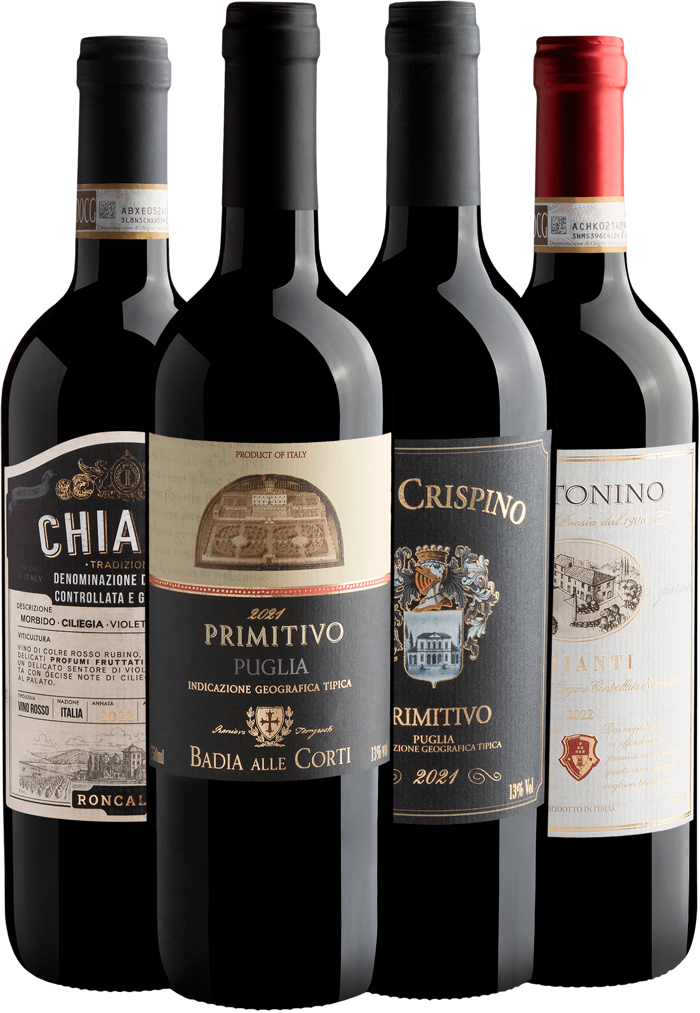 Kit 2 Primitivos + 2 Chiantis por R$44,90 cada garrafa