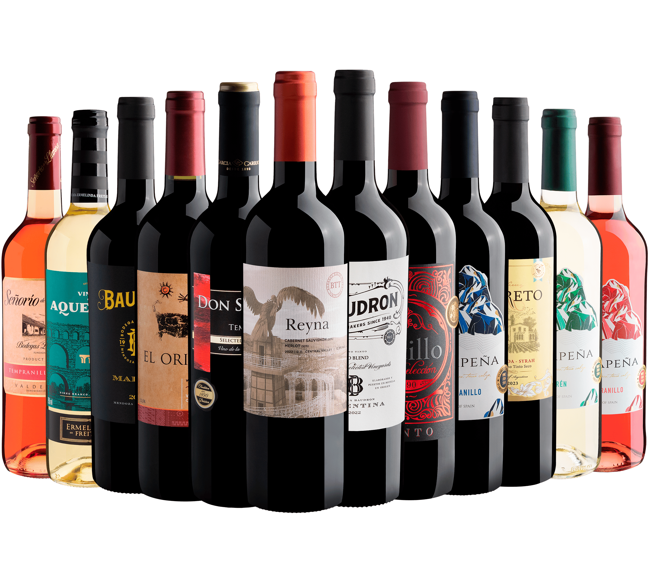 Kit 12 Vinhos por R$23,90 cada garrafa