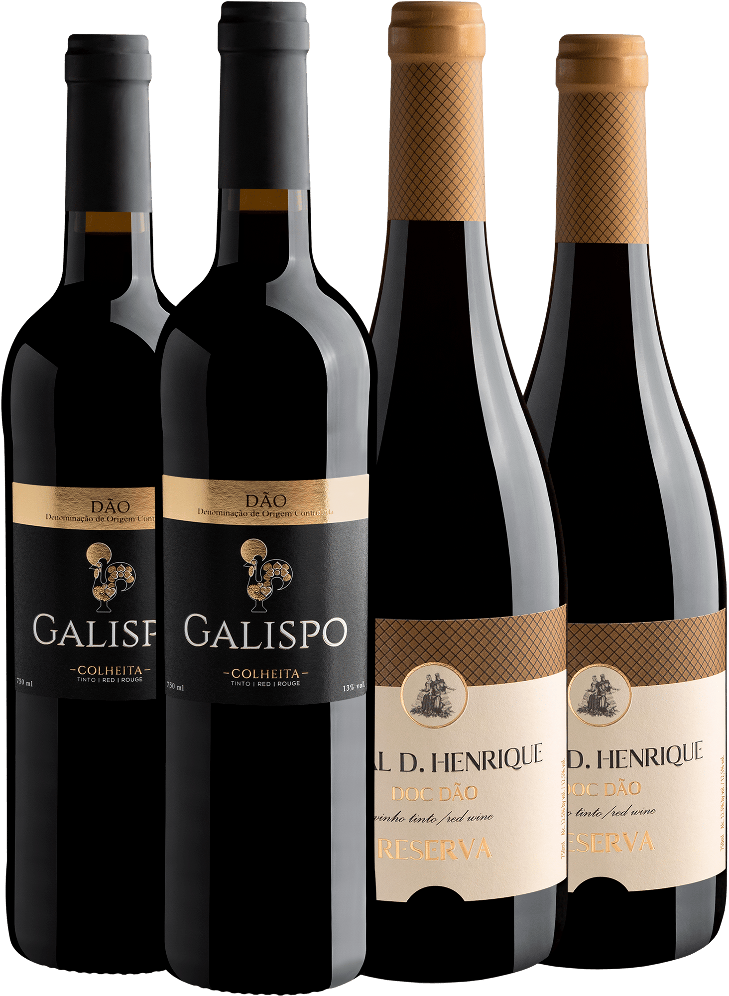 Kit 4 Vinhos Tintos do Dão por R$39,90 cada garrafa 