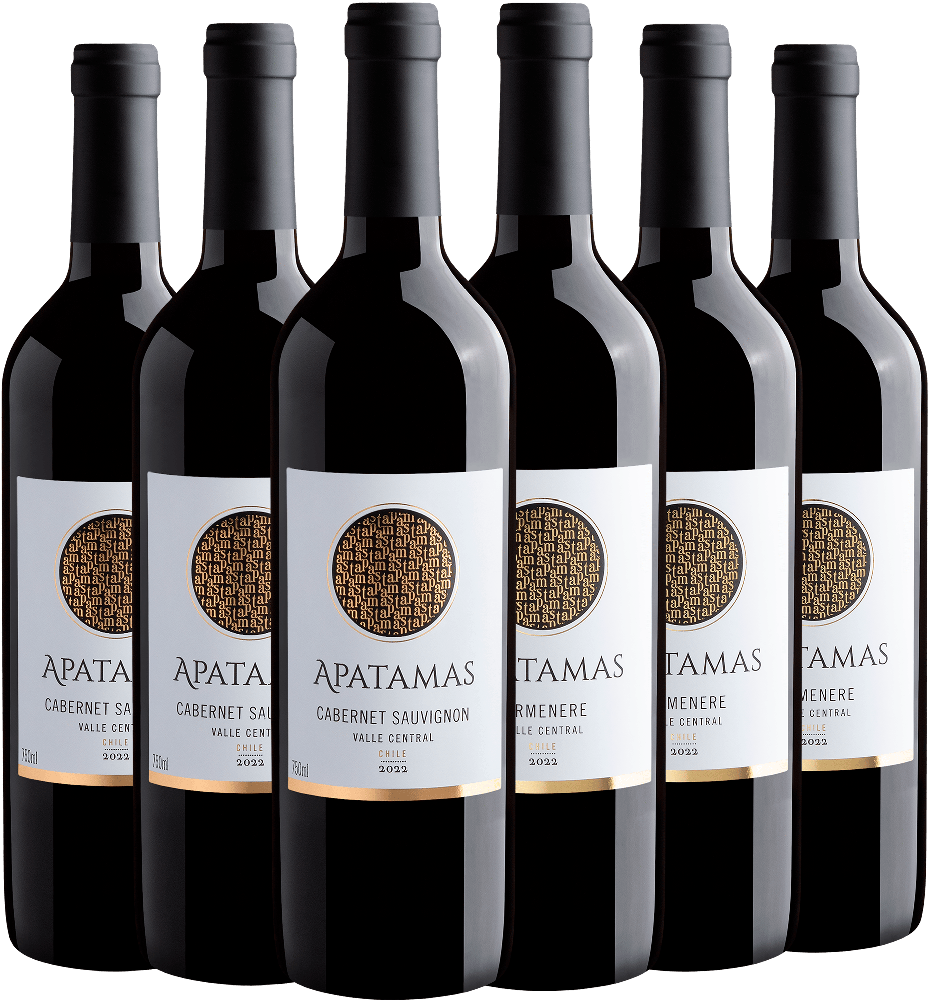 Kit Apatamas: 3 Carménère + 3 Cabernet Sauvignon por R$27,90 cada garrafa