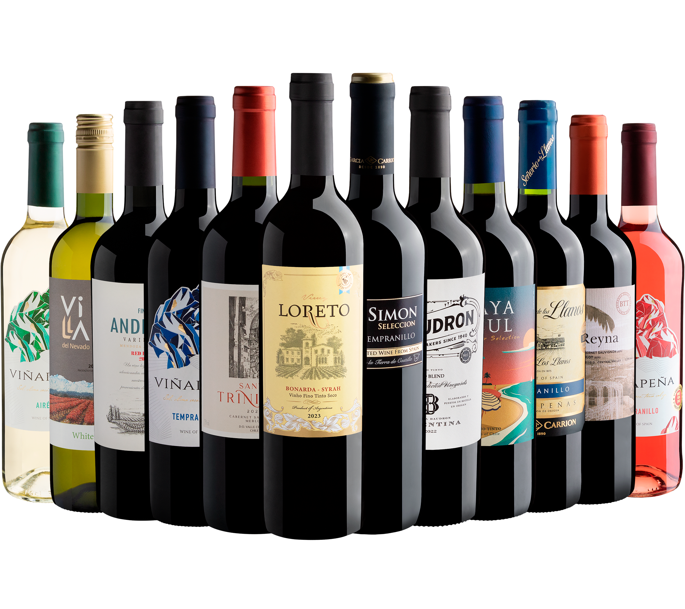 Kit 12 Vinhos por R$23,90 cada garrafa