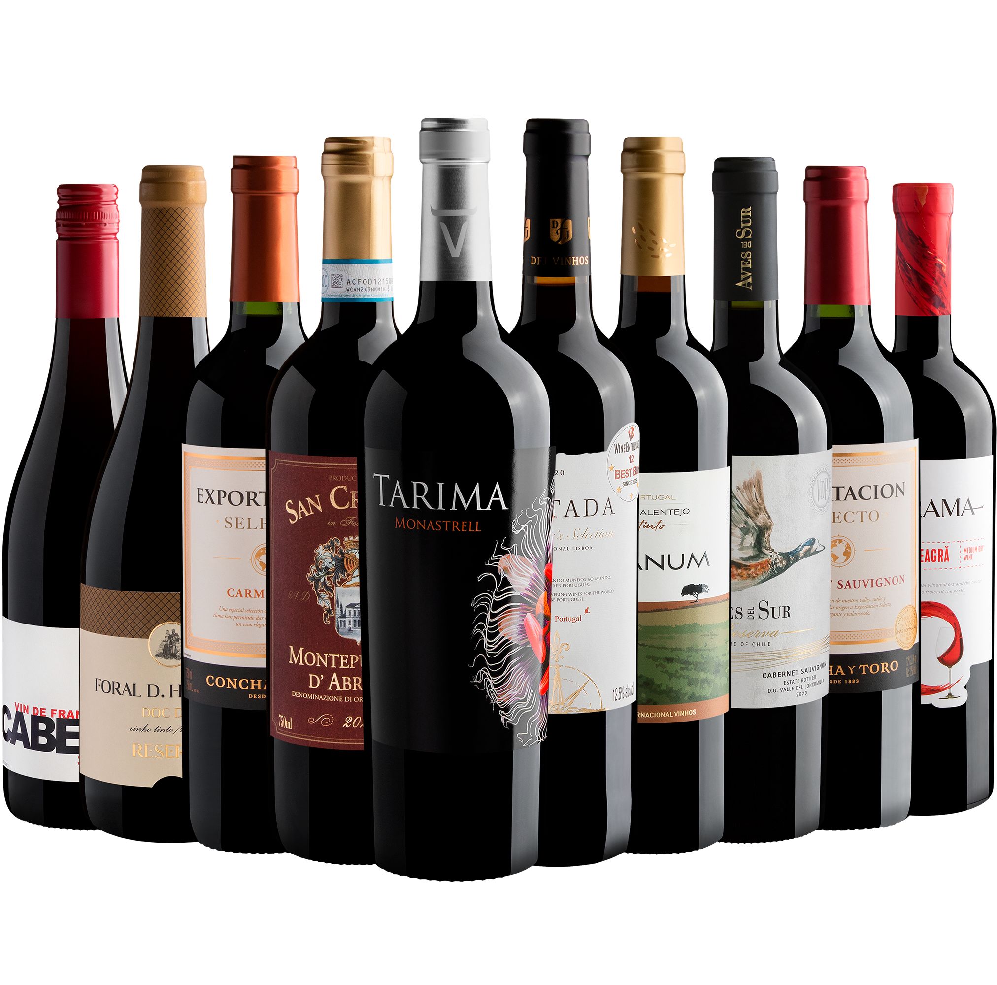 Kit 10 Vinhos Best Sellers por R$39,90 cada garrafa
