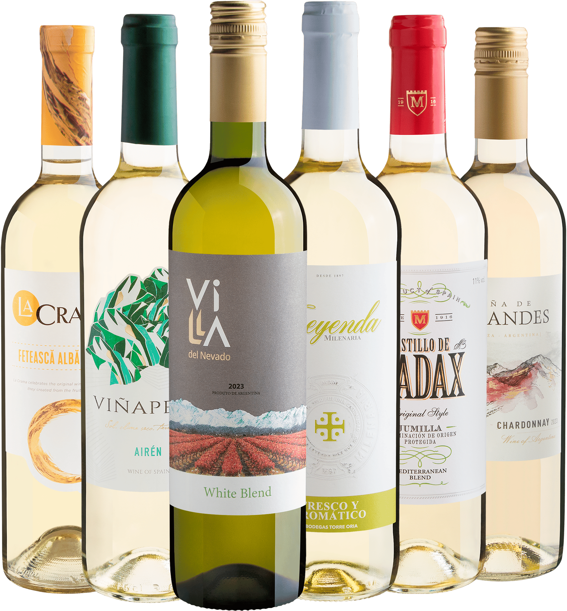 Kit 6 Vinhos Brancos por R$27,90 cada garrafa