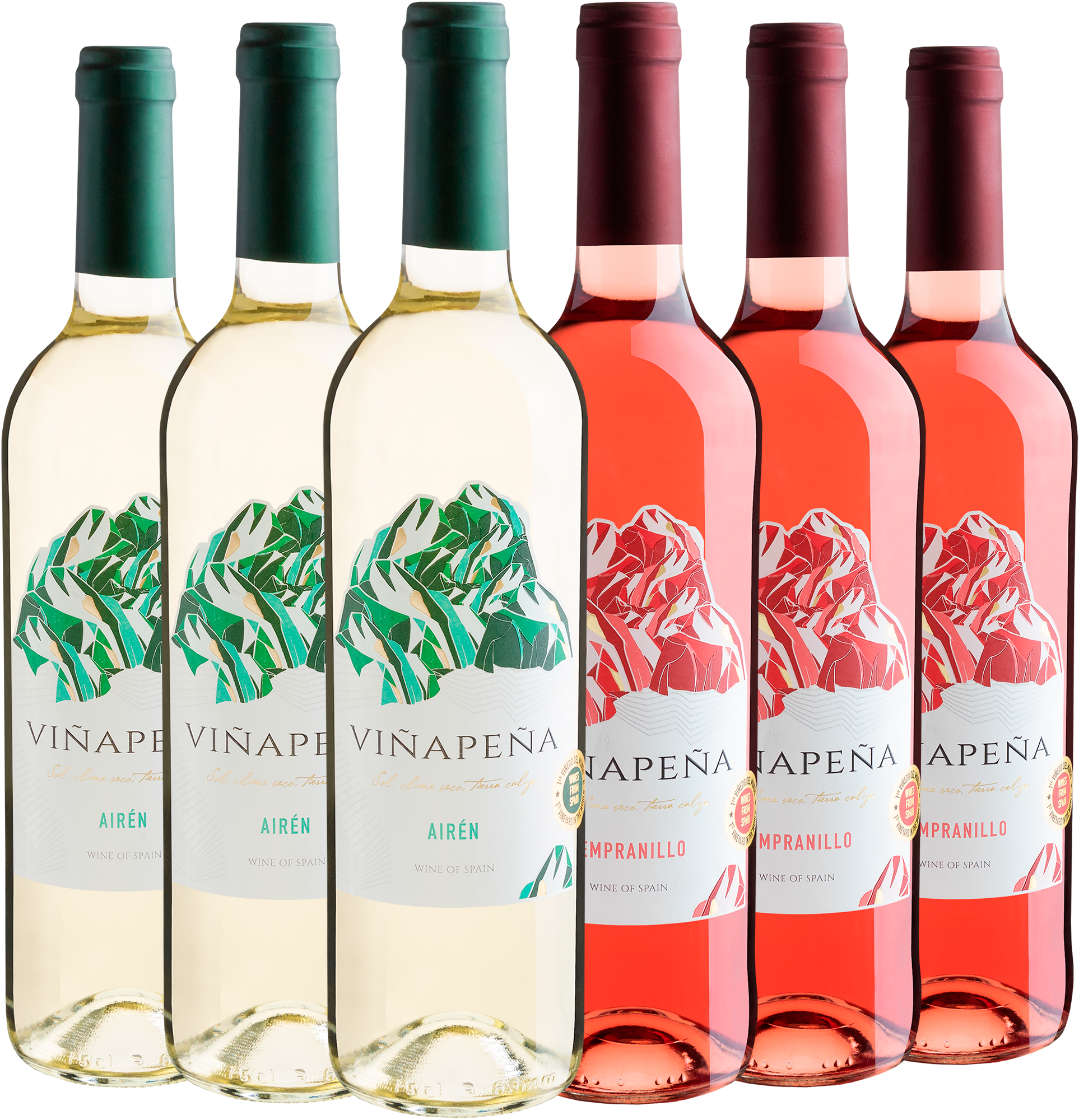 Kit Viñapeña: 3 Branco + 3 Rosé por R$27,90 cada garrafa