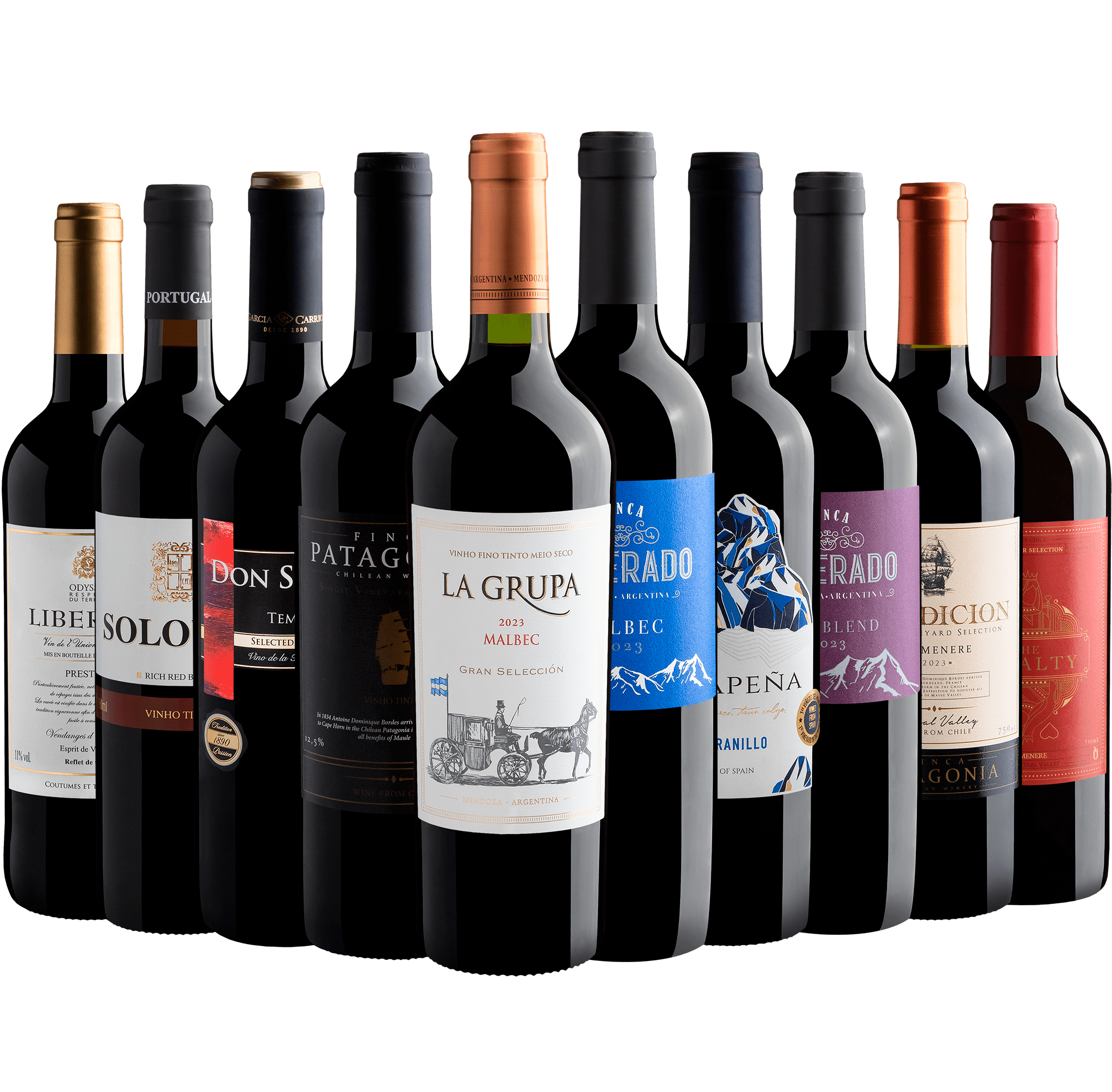 Kit 10 Vinhos por R$27,90 cada garrafa
