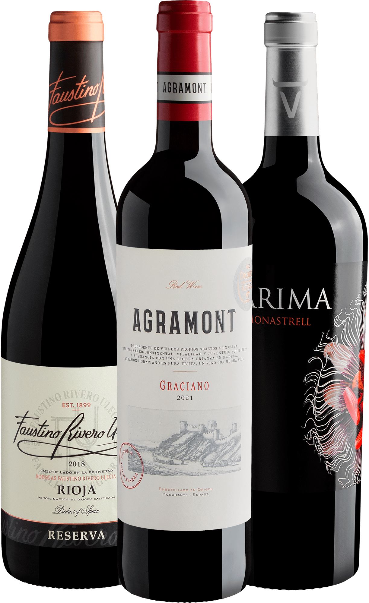 Kit 3 Vinhos Espanhóis Premium por R$69,90 cada garrafa