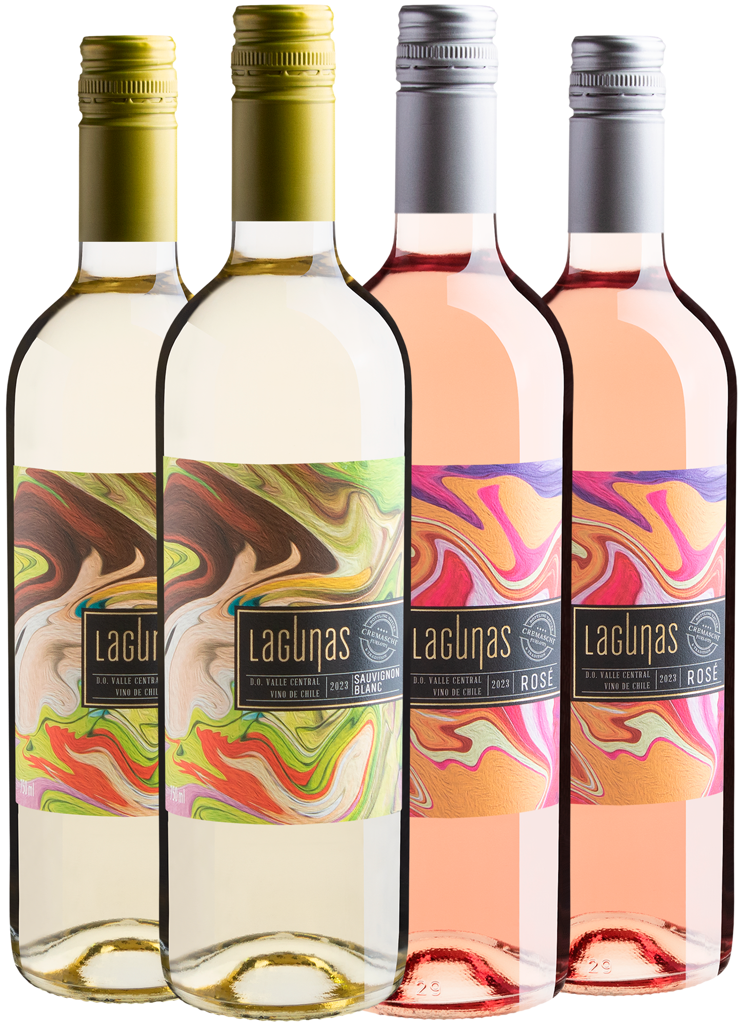 Kit Lagunas: 2 Sauvignon Blanc + 2 Carménère Rosé por R$29,90 cada garrafa