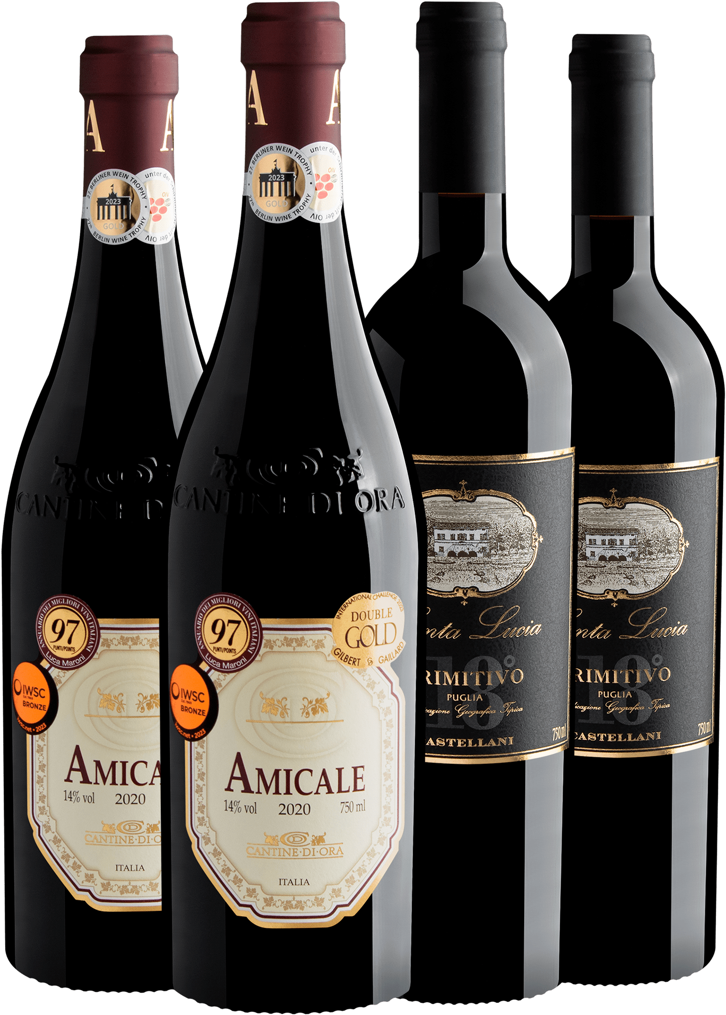 Kit 4 Vinhos 97+ Pontos por R$84,90 cada garrafa