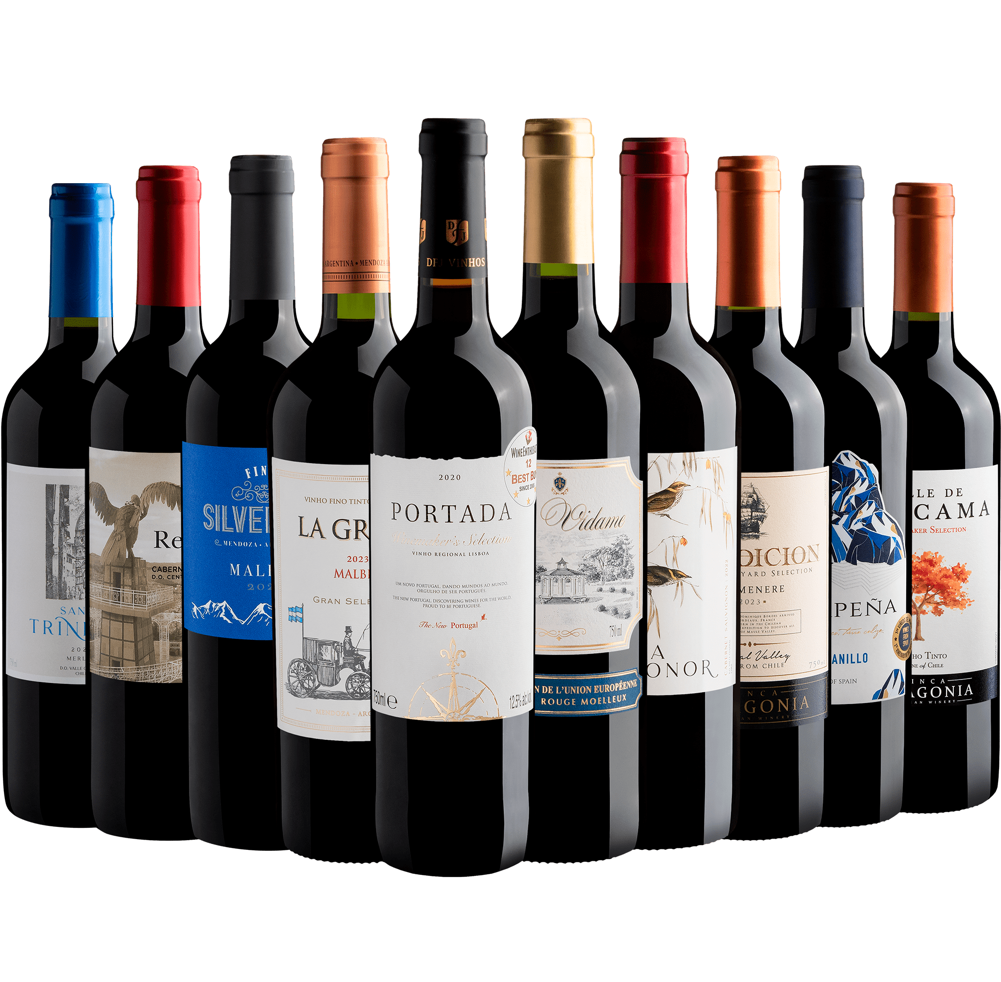 Kit 10 Vinhos por R$26,90 cada garrafa com Portada