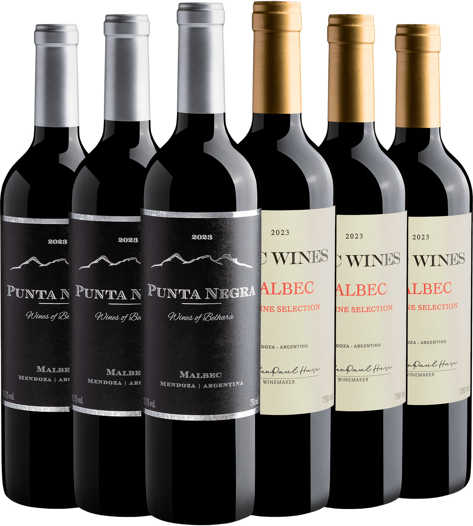 Kit Malbec: 3 Punta Negra + 3 Belhara Estate por R$28,72 cada garrafa com cupom