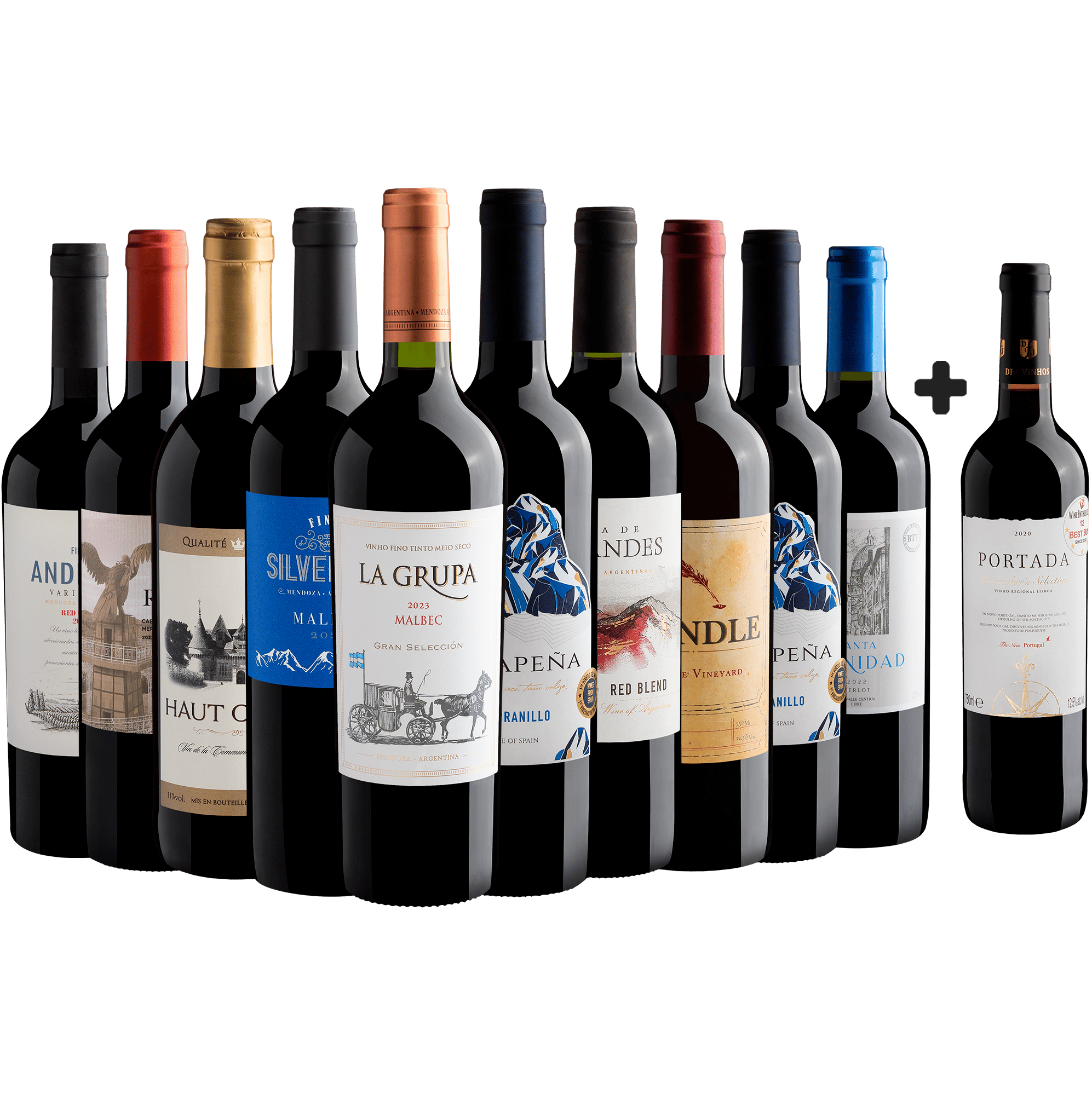 Kit 10 Vinhos por R$29,90 cada garrafa + Portada Winemaker's Grátis