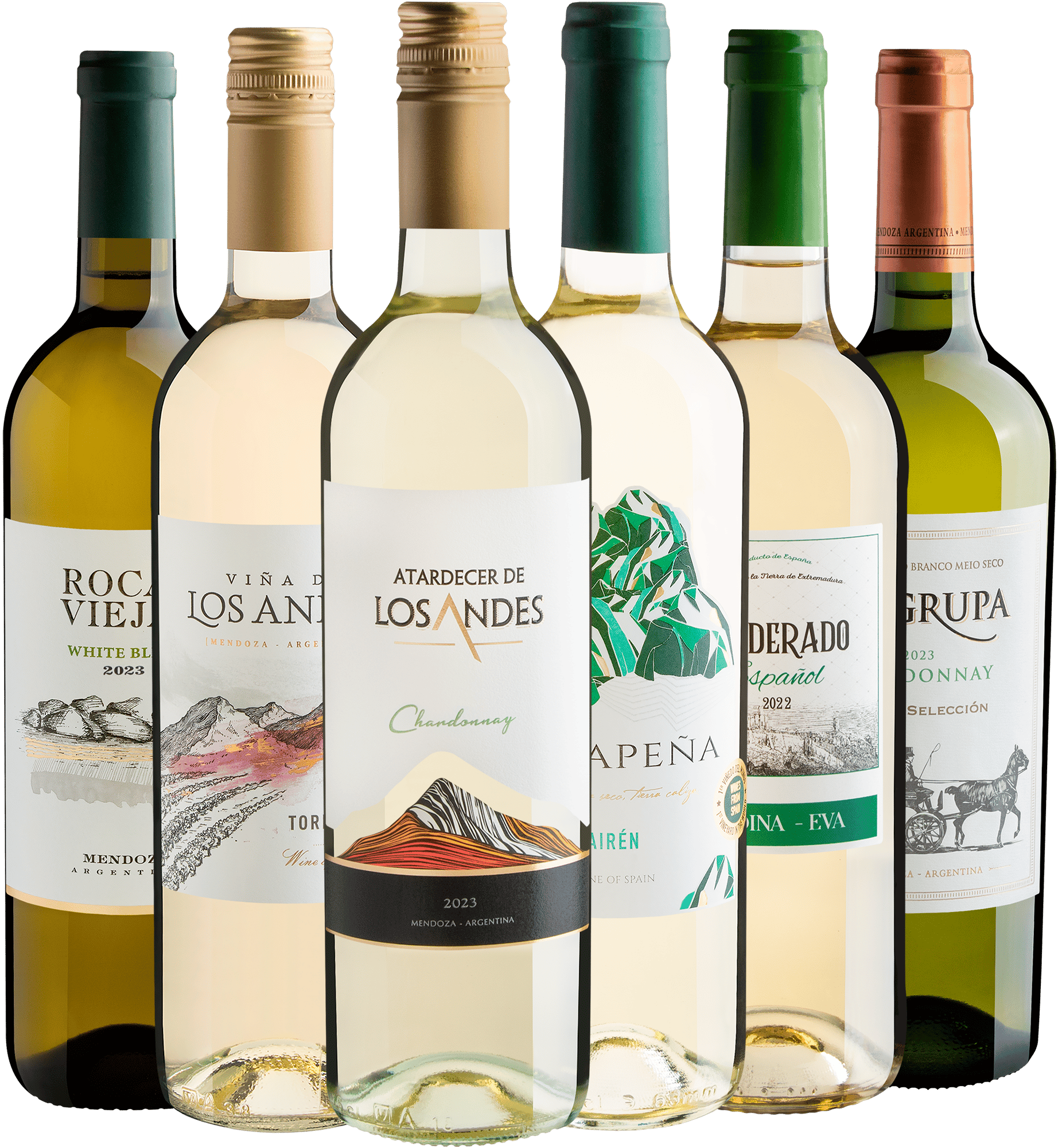 Kit 6 Vinhos Brancos por R$27,90 cada garrafa