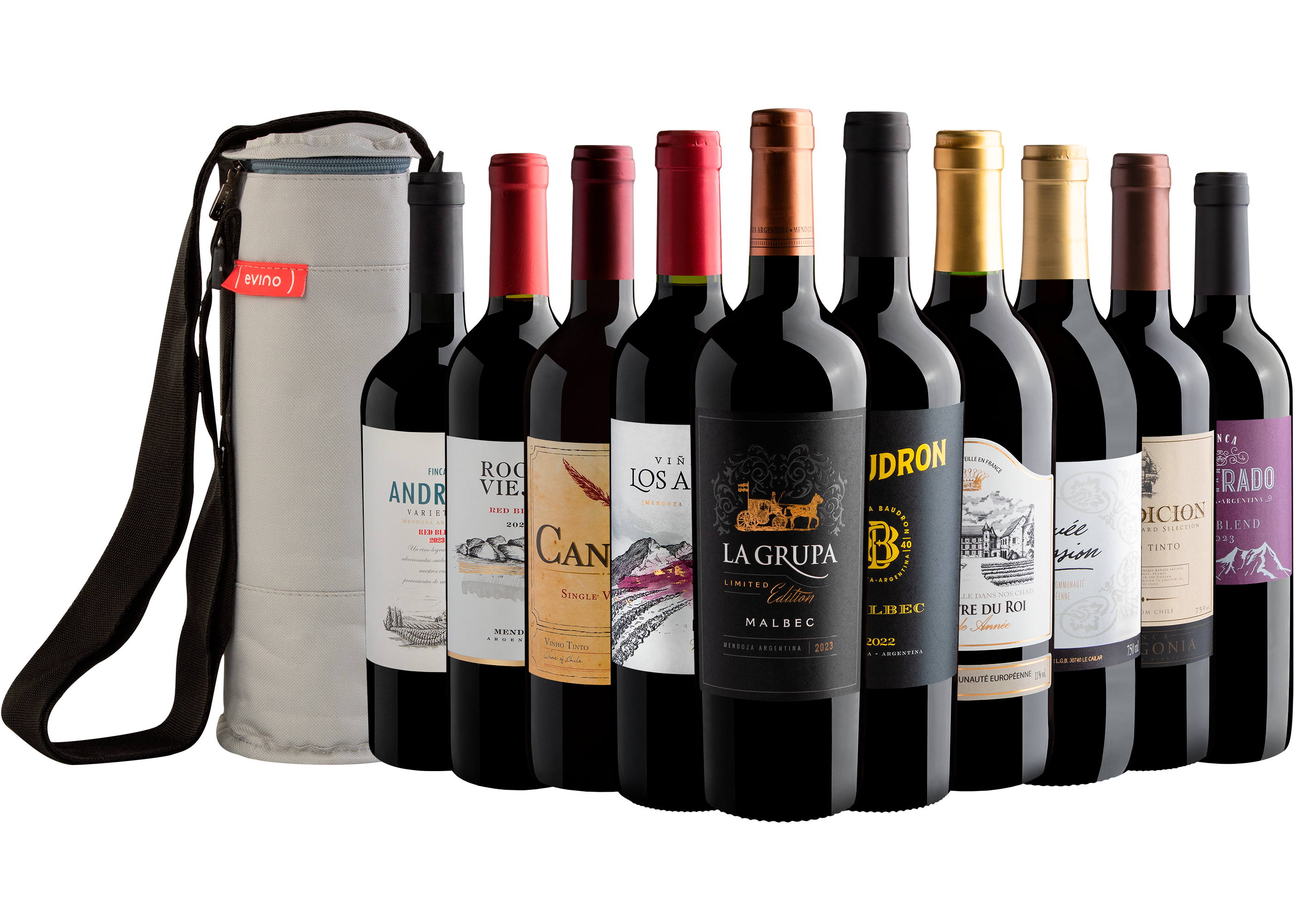 Kit 10 Vinhos por R$27,90 cada garrafa + Bolsa Térmica Grátis 