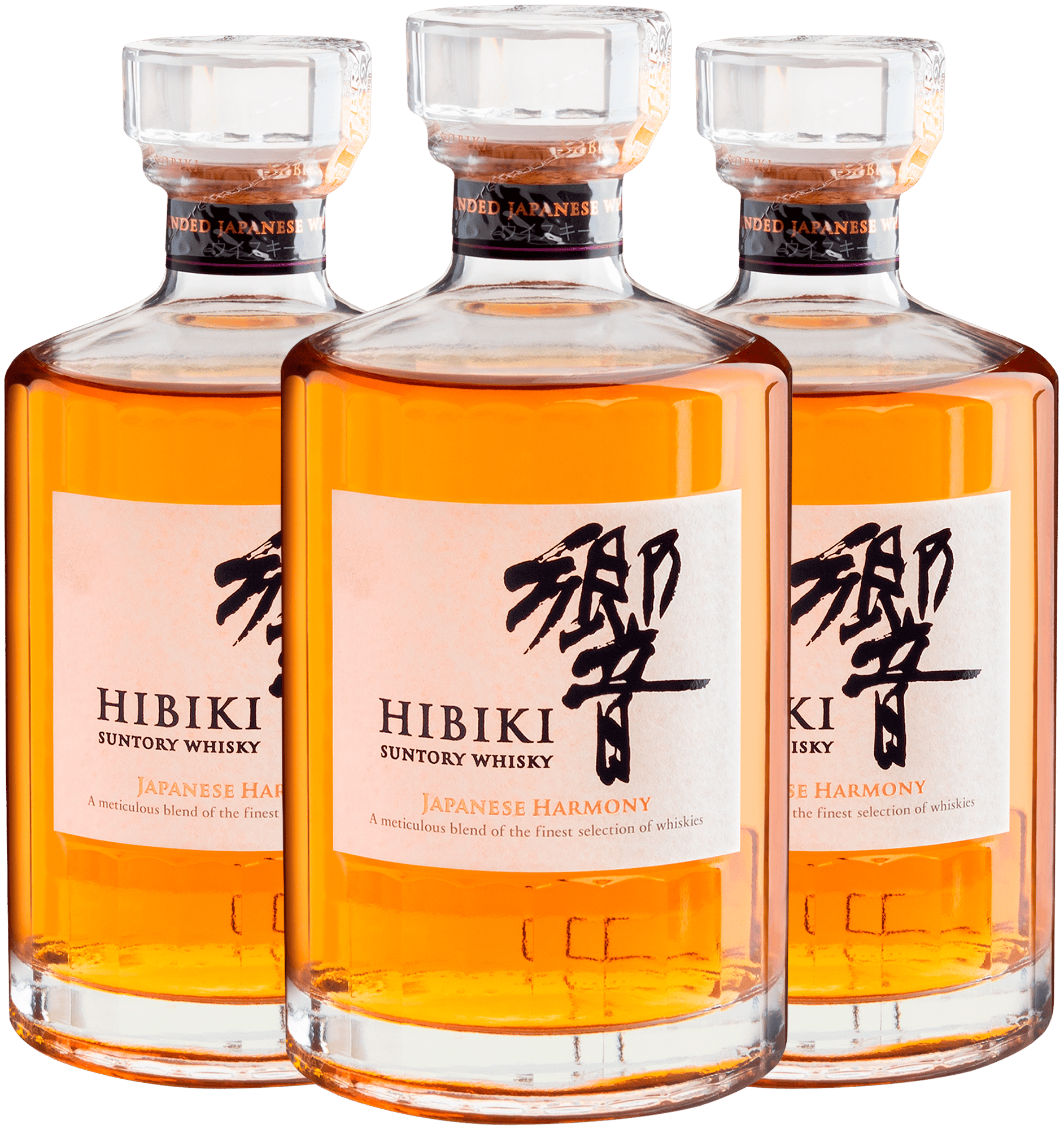Kit 3 Hibiki Harmony Suntory Japanese Whisky - 700mL cada