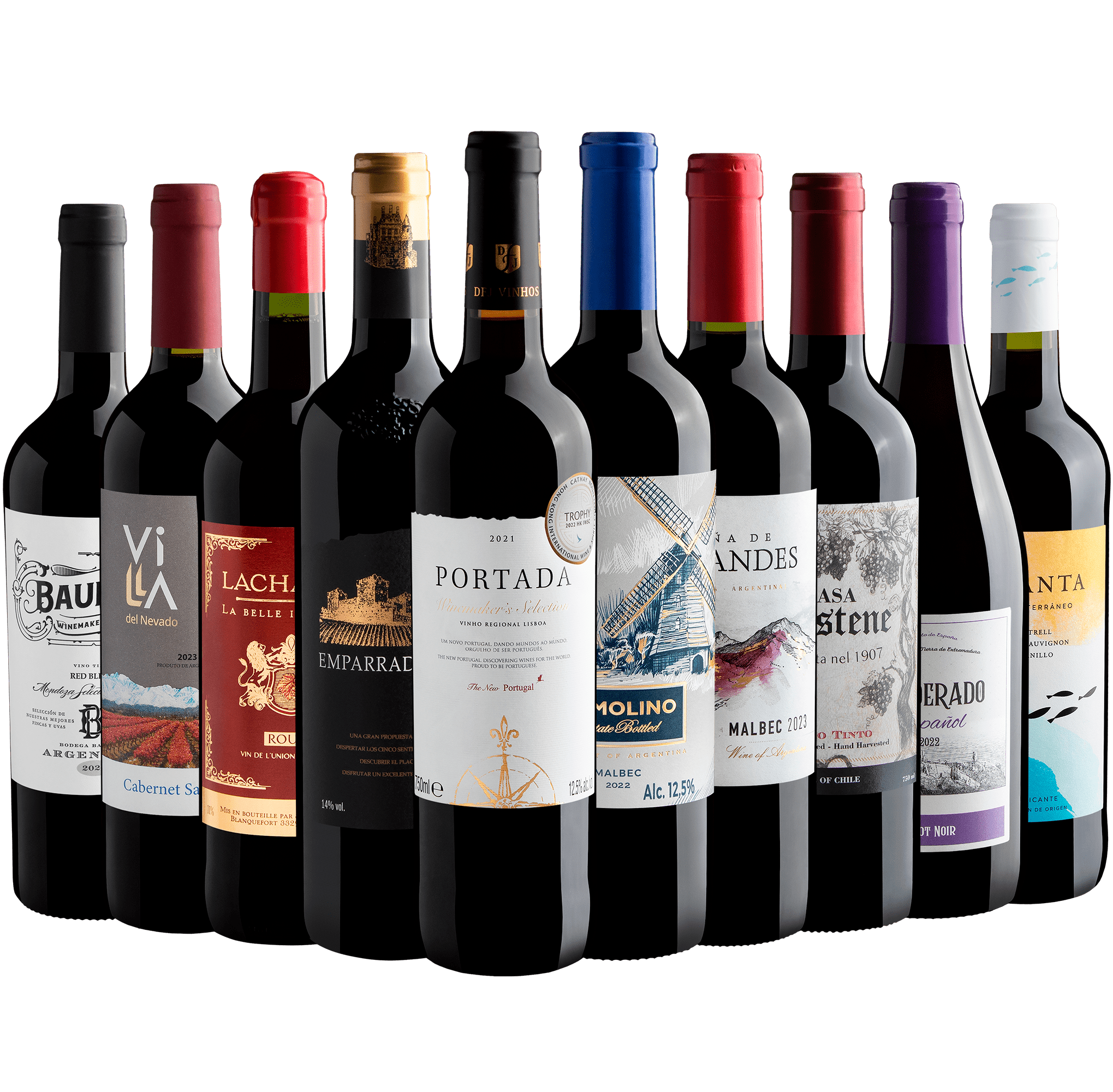 Kit 10 Vinhos com Portada por R$29,90 cada garrafa