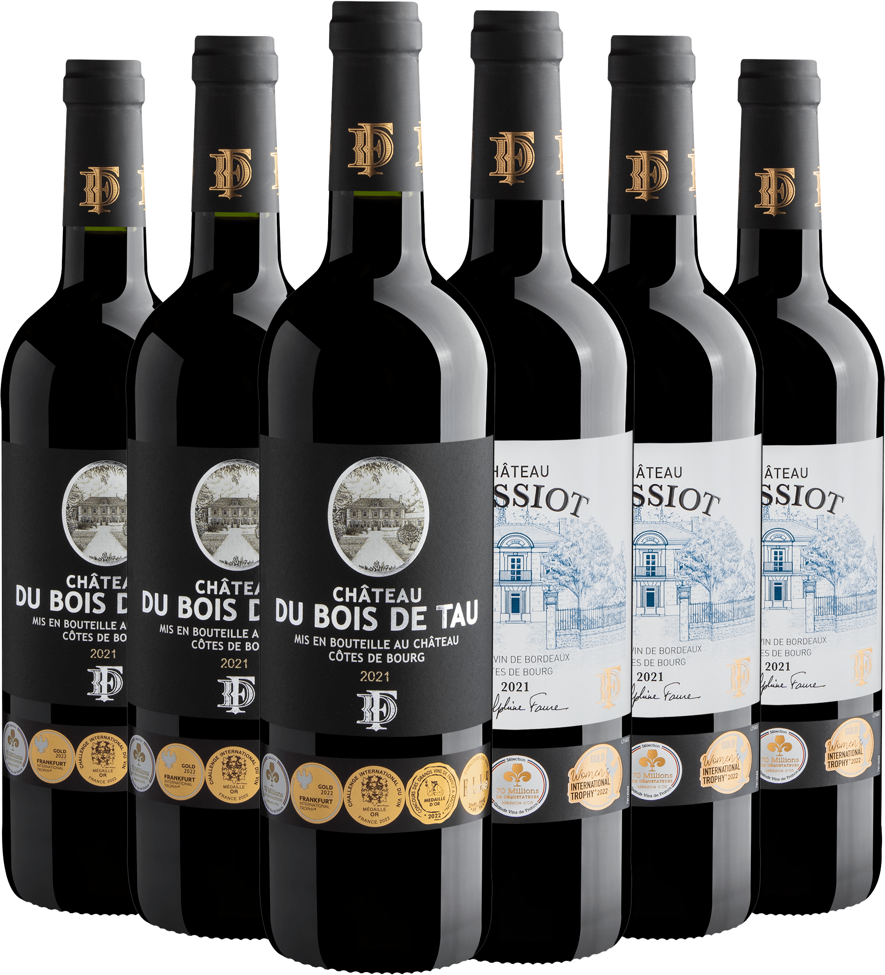 Kit 3 Château du Bois de Tau + 3 Château Gassiot por R$69,90 cada garrafa