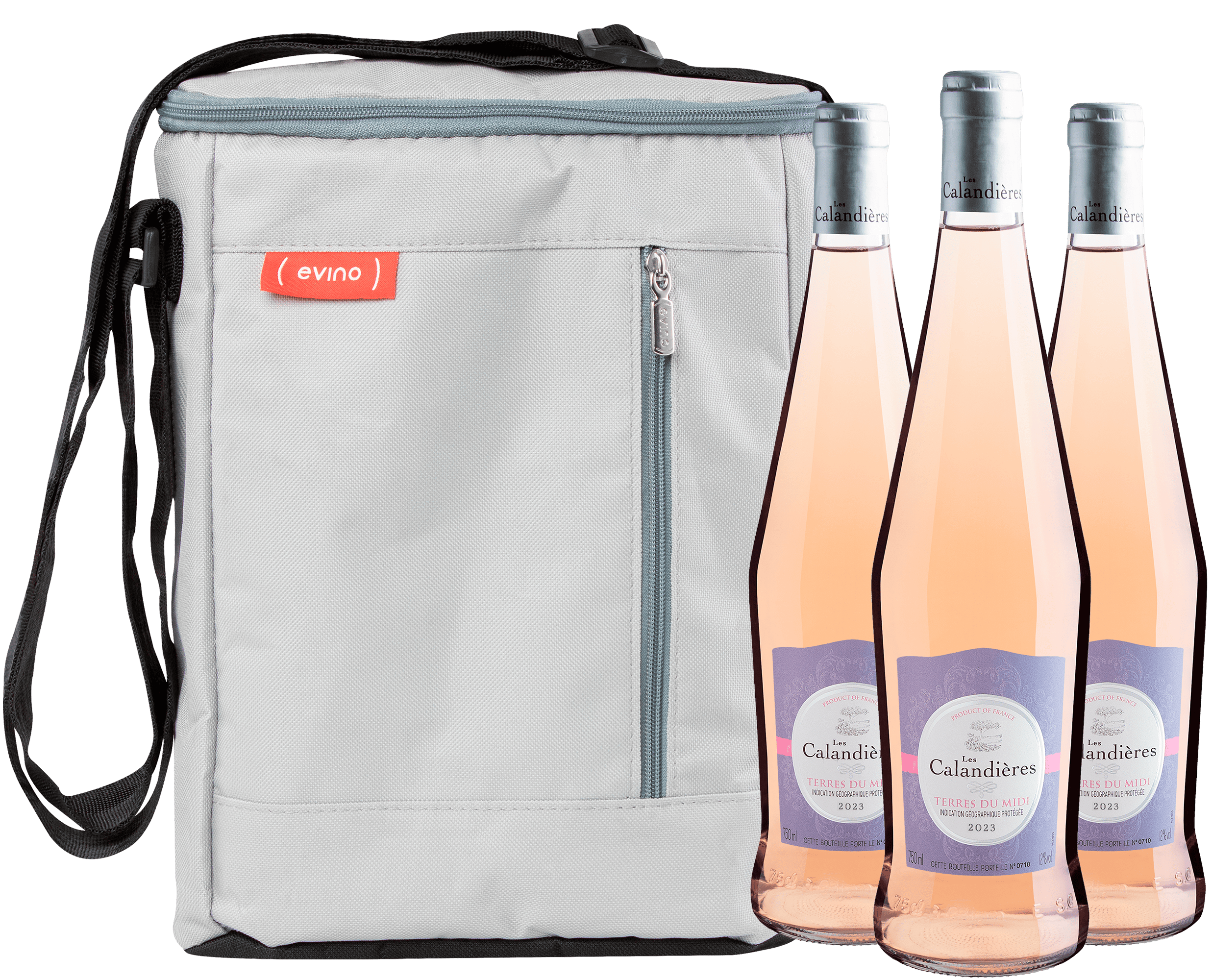 Kit 3 Les Calandières Rosé Terres du Midi IGP + Bolsa Térmica Exclusiva