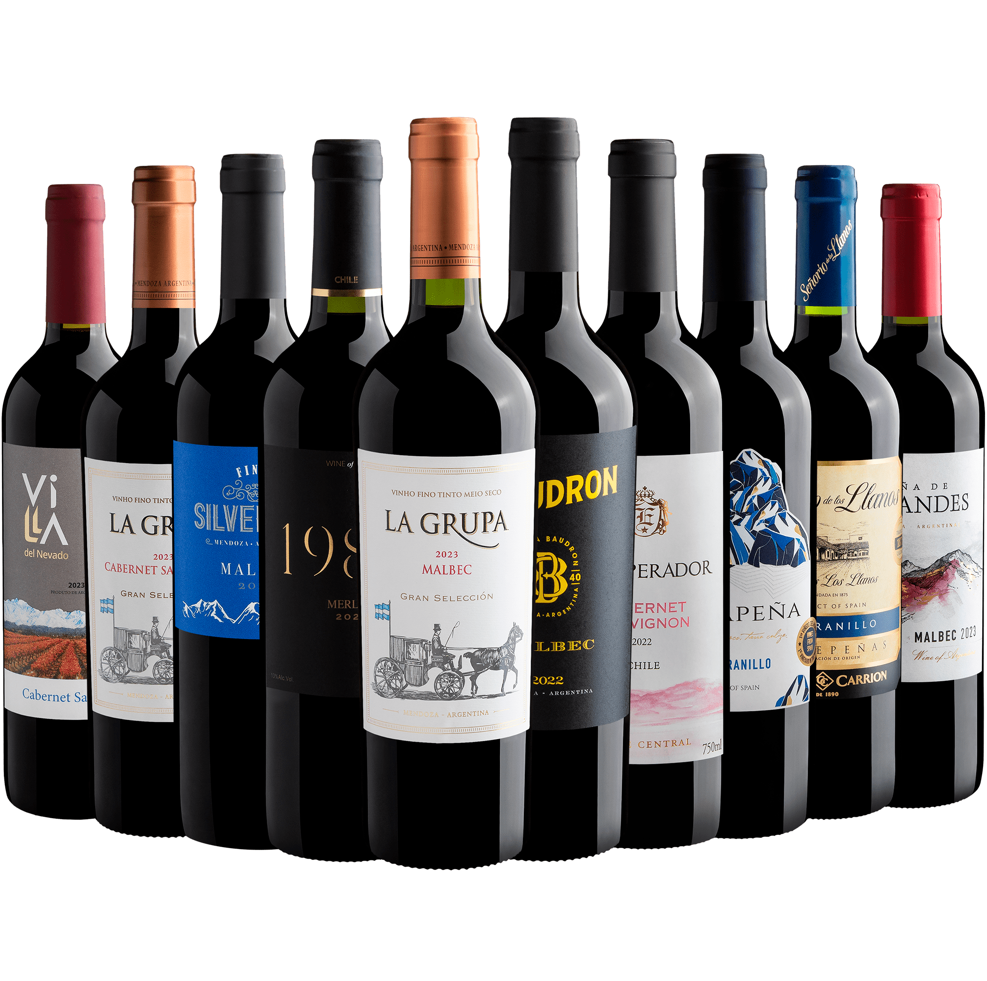 Kit 10 Vinhos por R$26,90 cada garrafa