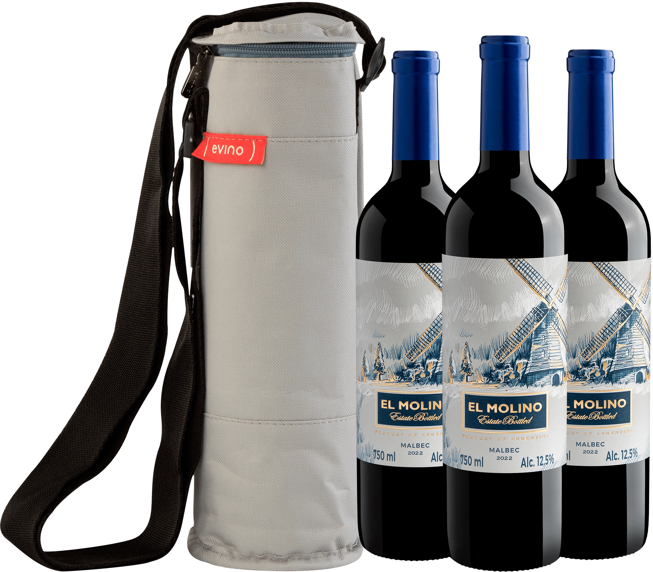 Kit 3 El Molino Malbec + Bolsa Térmica