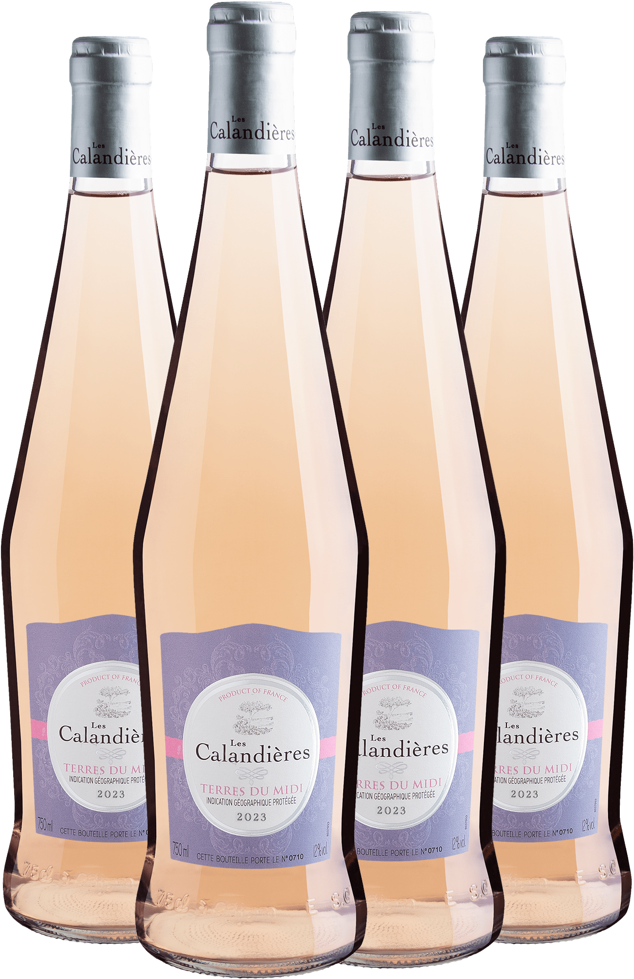 Kit 4 Les Calandières Rosé Terres du Midi IGP por R$59,90 cada garrafa