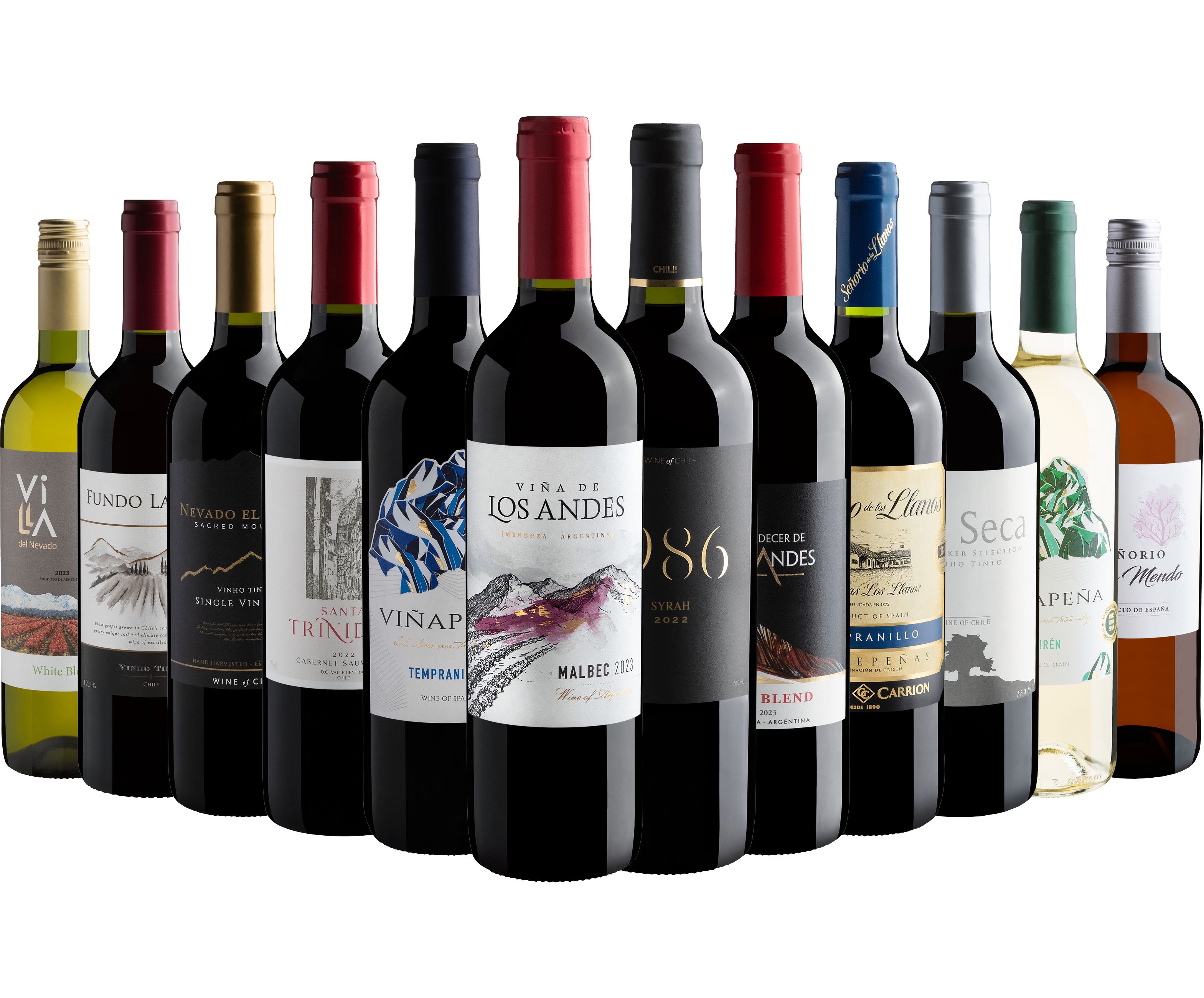 Kit 12 Vinhos por R$23,90 cada garrafa