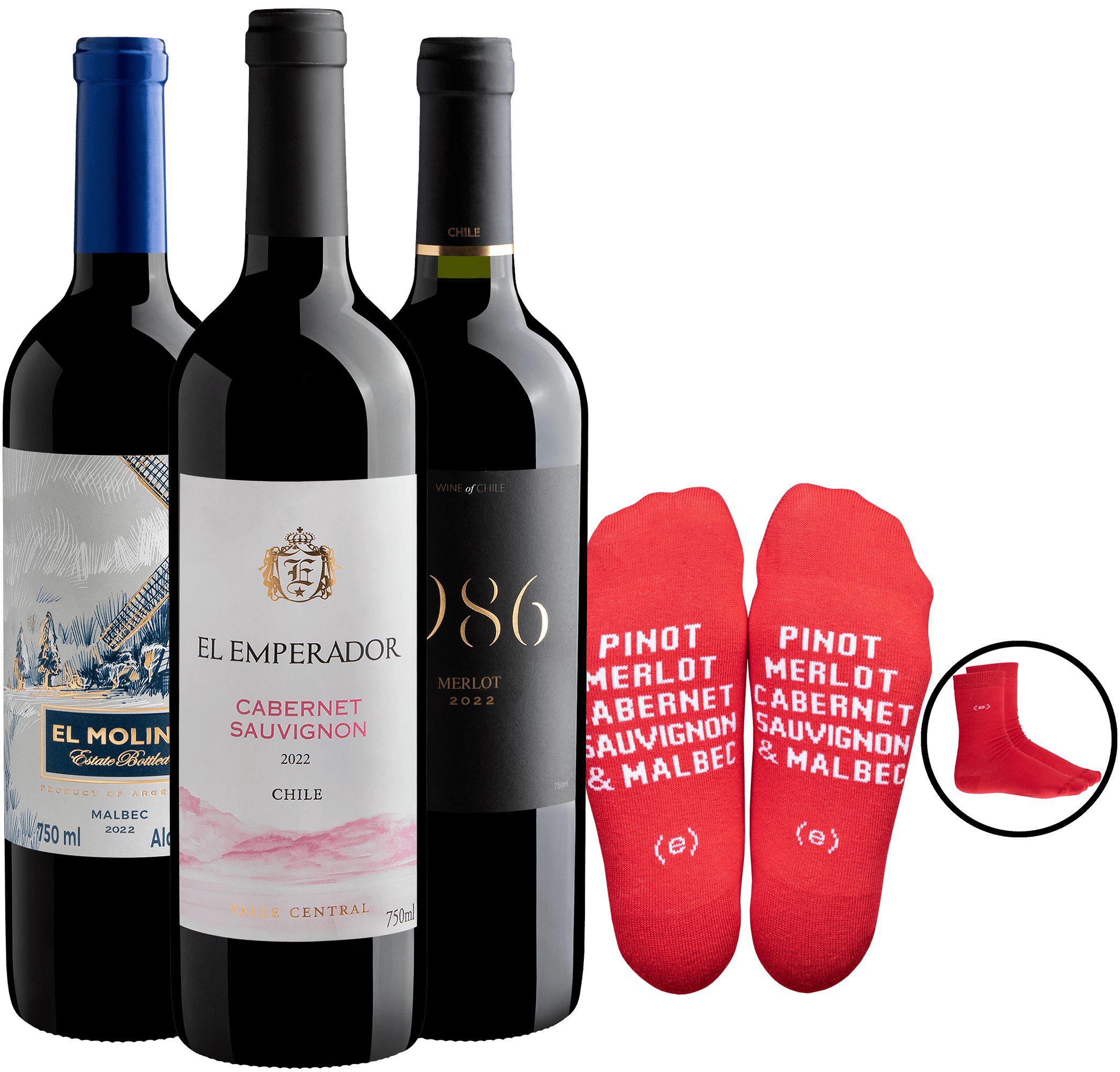Kit 3 Uvas Notáveis + Meia Exclusiva