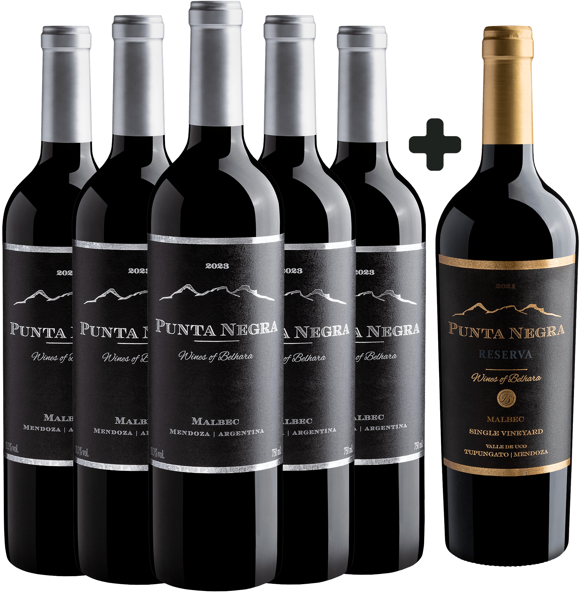 Kit Leve 5 Punta Negra Malbec e Ganhe 1 Punta Negra Reserva Grátis