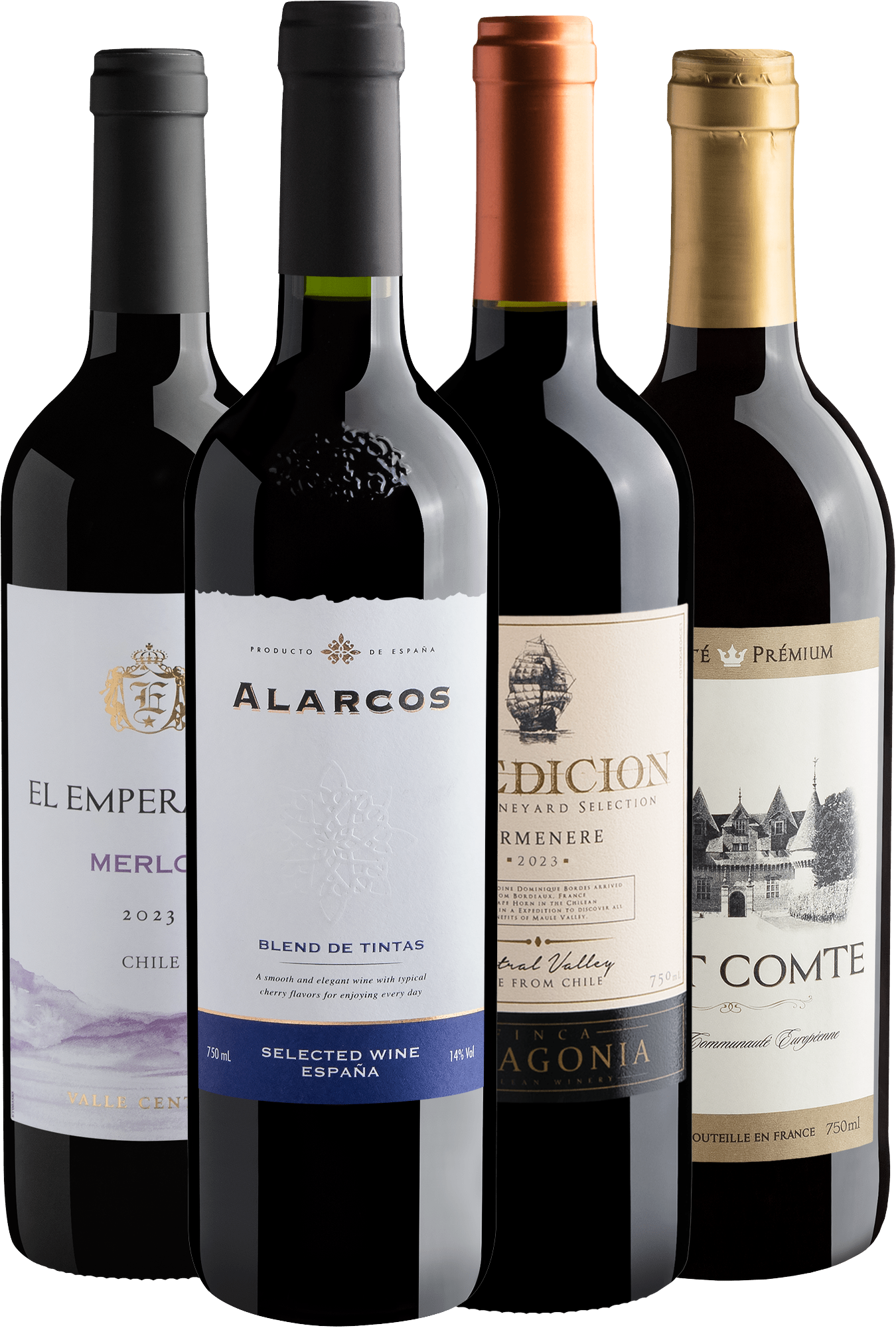Kit 4 Vinhos por R$27,90 cada garrafa 