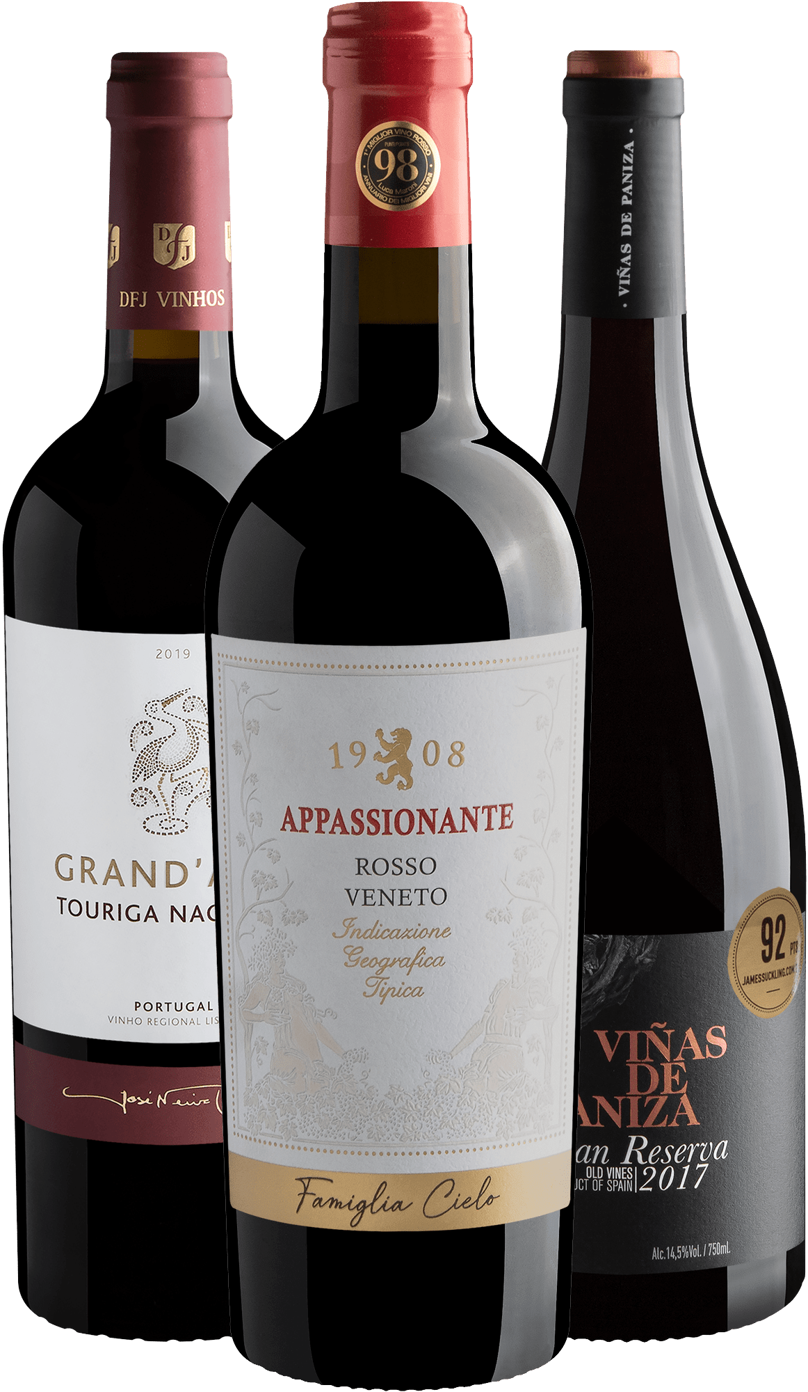 Kit 3 Vinhos Premiados do Velho Mundo 