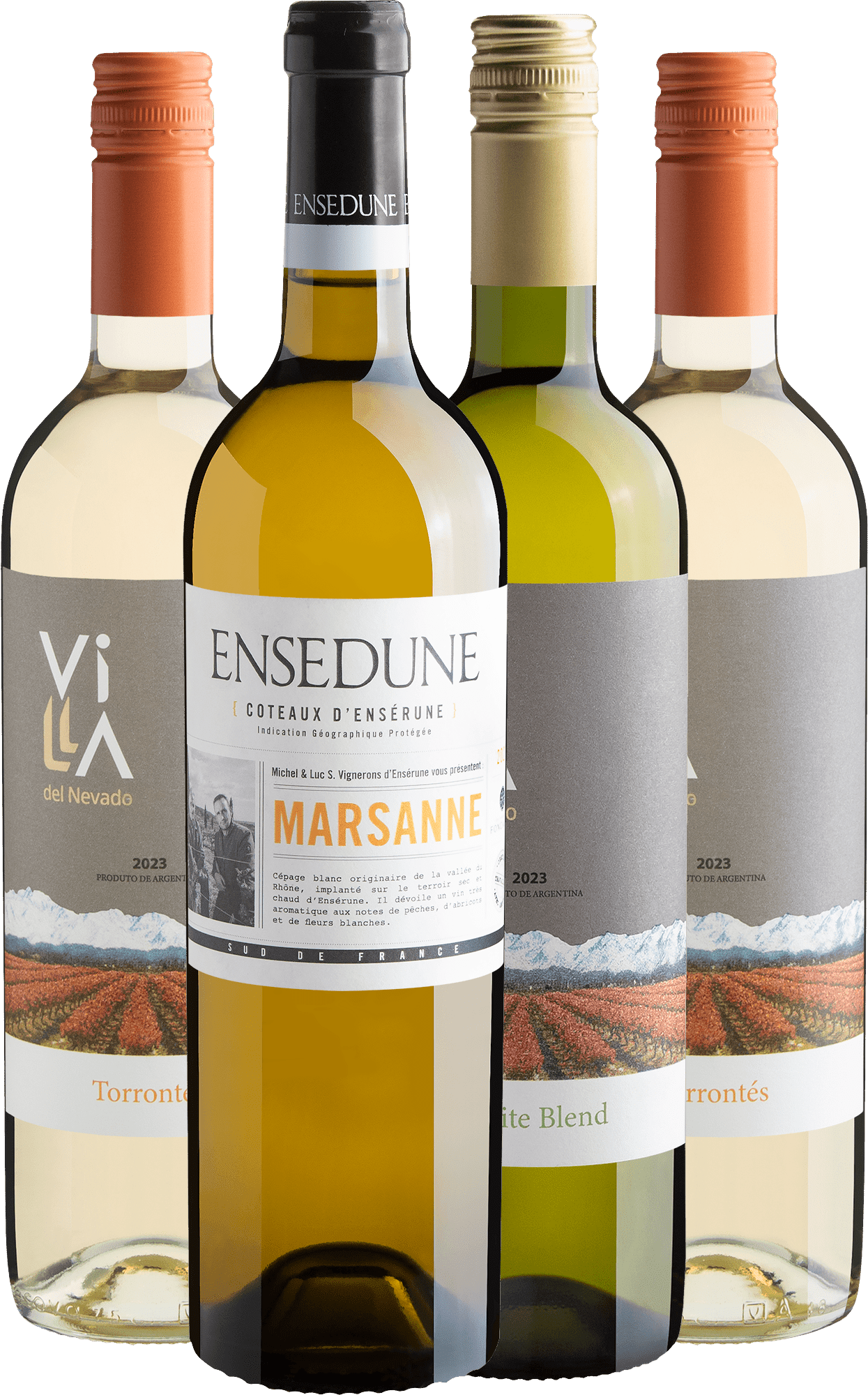 Kit 4 Vinhos Brancos por R$26,90 cada garrafa