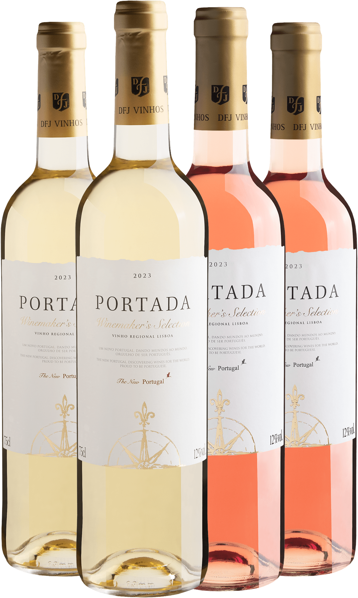 Kit Portada | 2 Branco + 2 Rosé por R$44,90 cada garrafa