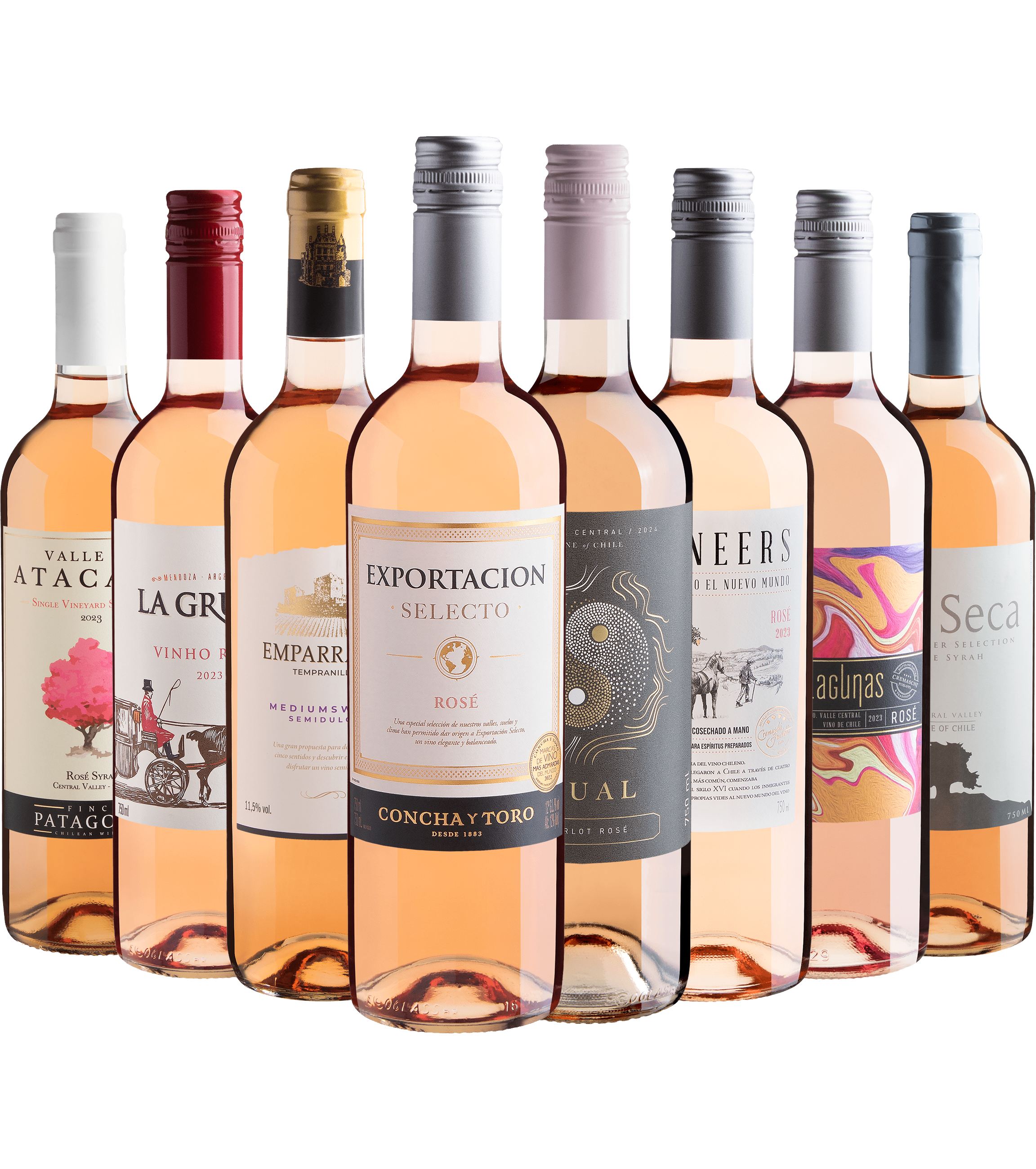 Kit 8 Rosés com Concha y Toro Exportacion Selecto Rosé por R$28,90 cada garrafa