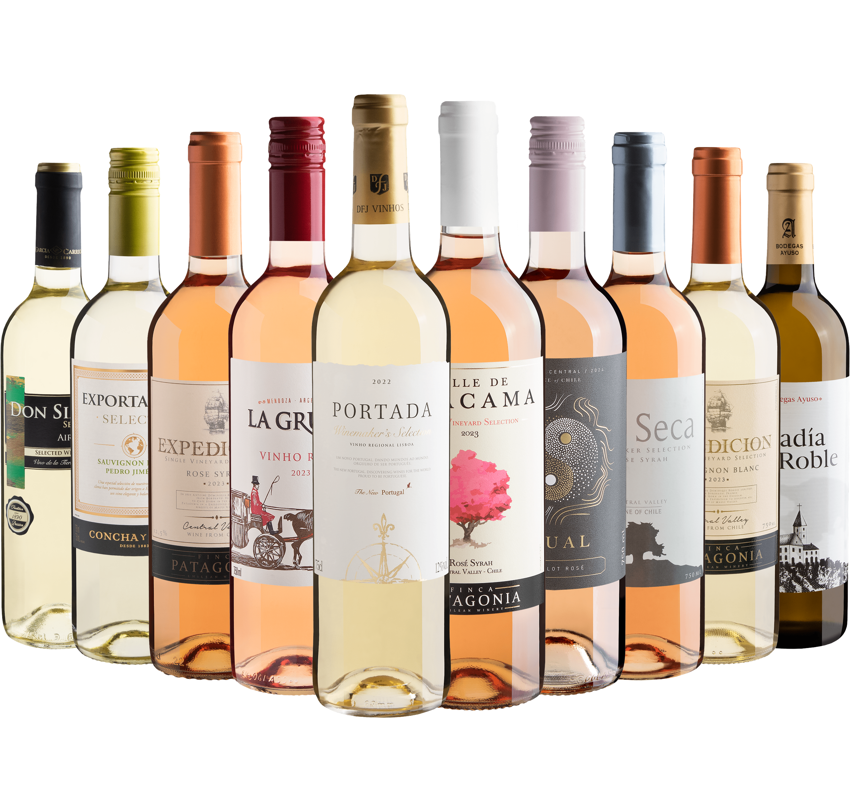 Kit 10 Vinhos com Portada Branco por R$29,90 cada garrafa