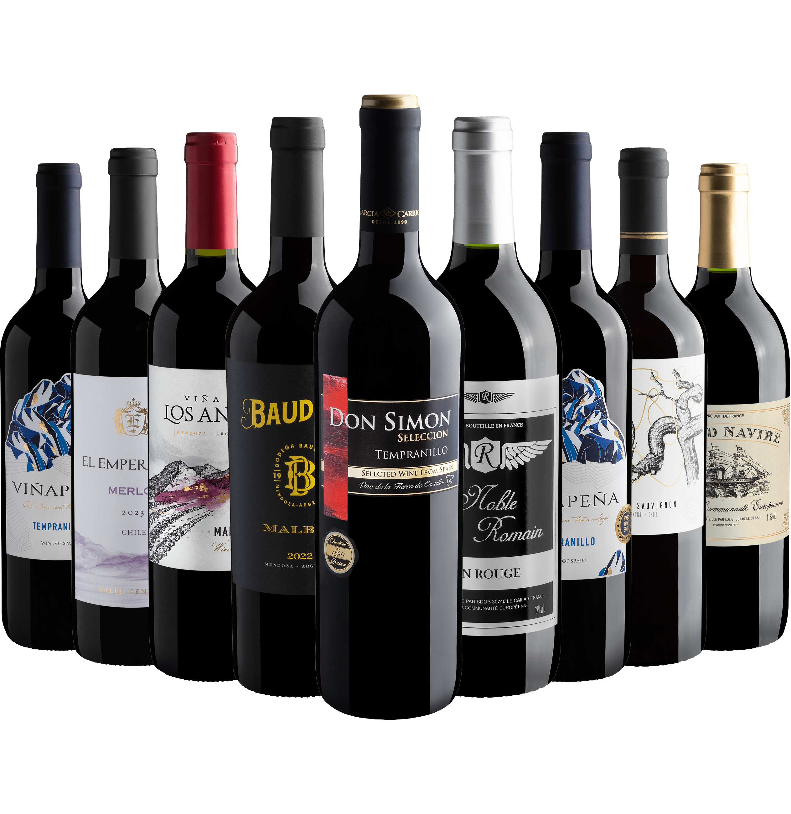 Kit 10 Vinhos Tintos por R$24,90 cada garrafa*  