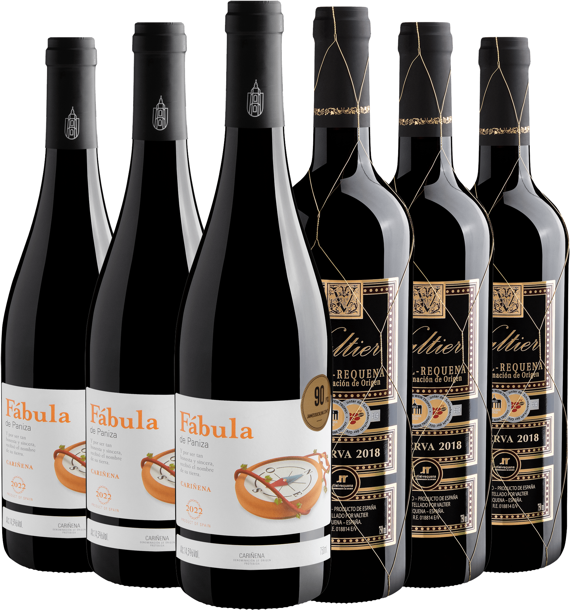 Kit Tintos Espanhóis Premiados | 3 Fábula de Paniza + 3 Valtier Reserva por R$39,90 cada garrafa